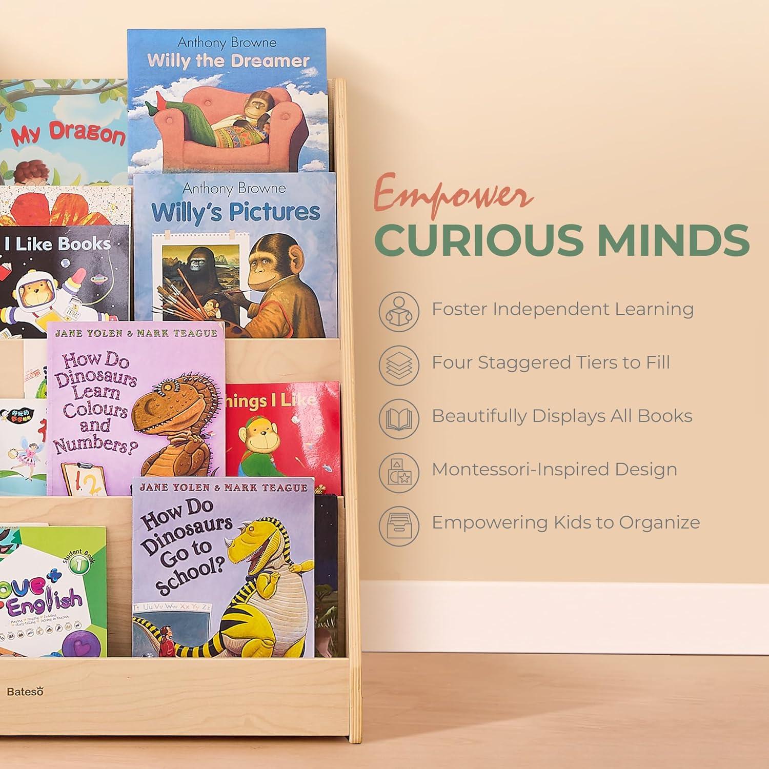 Estantería Montessori Bateso de Madera para Niños - 4 Estantes