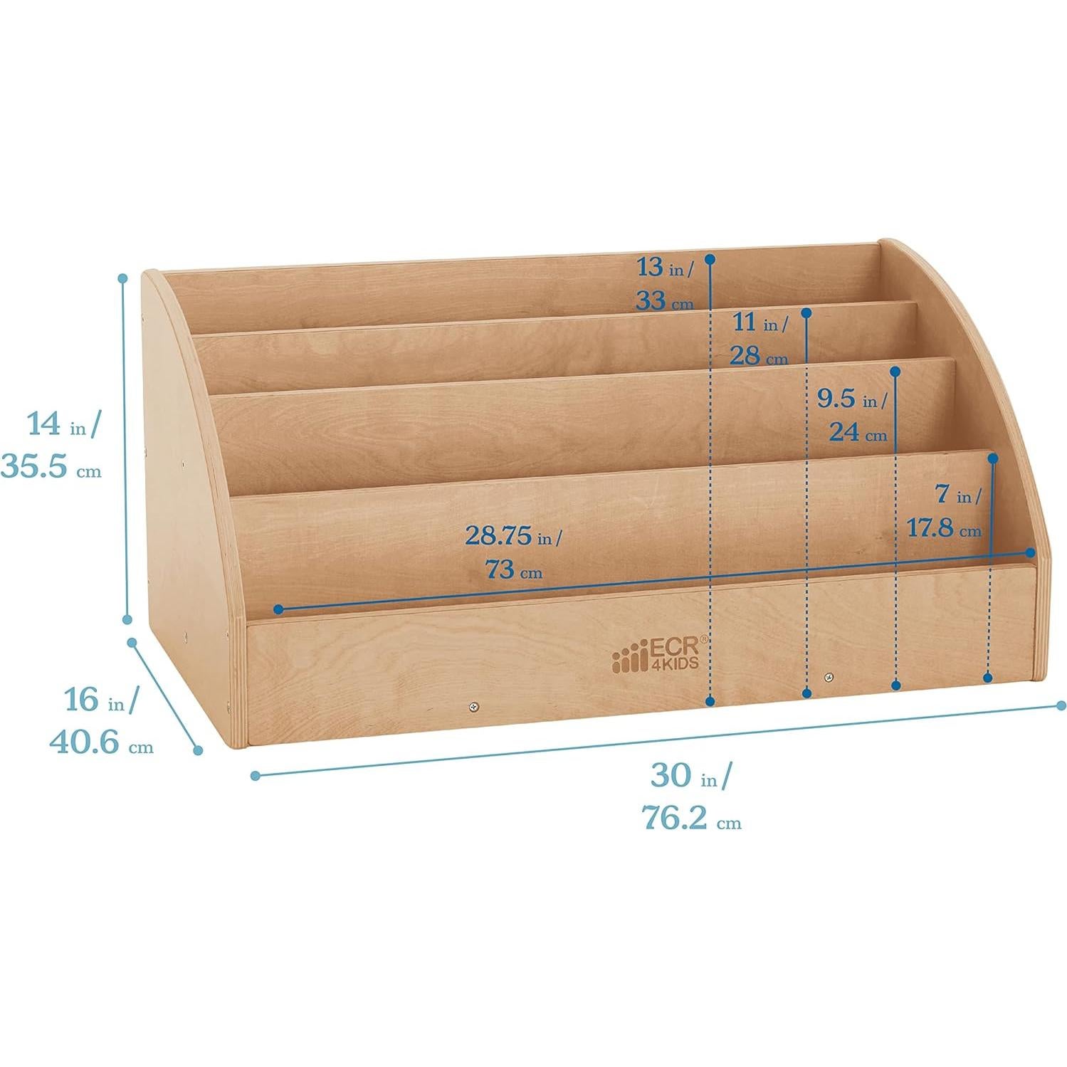 Expositor de Libros ECR4Kids para Niños Pequeños Natural