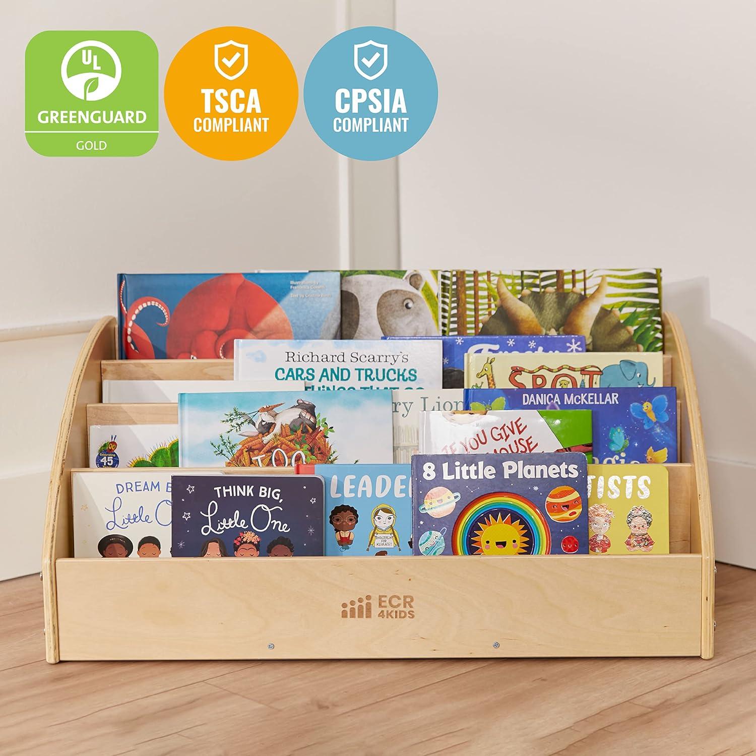 Expositor de Libros ECR4Kids para Niños Pequeños Natural