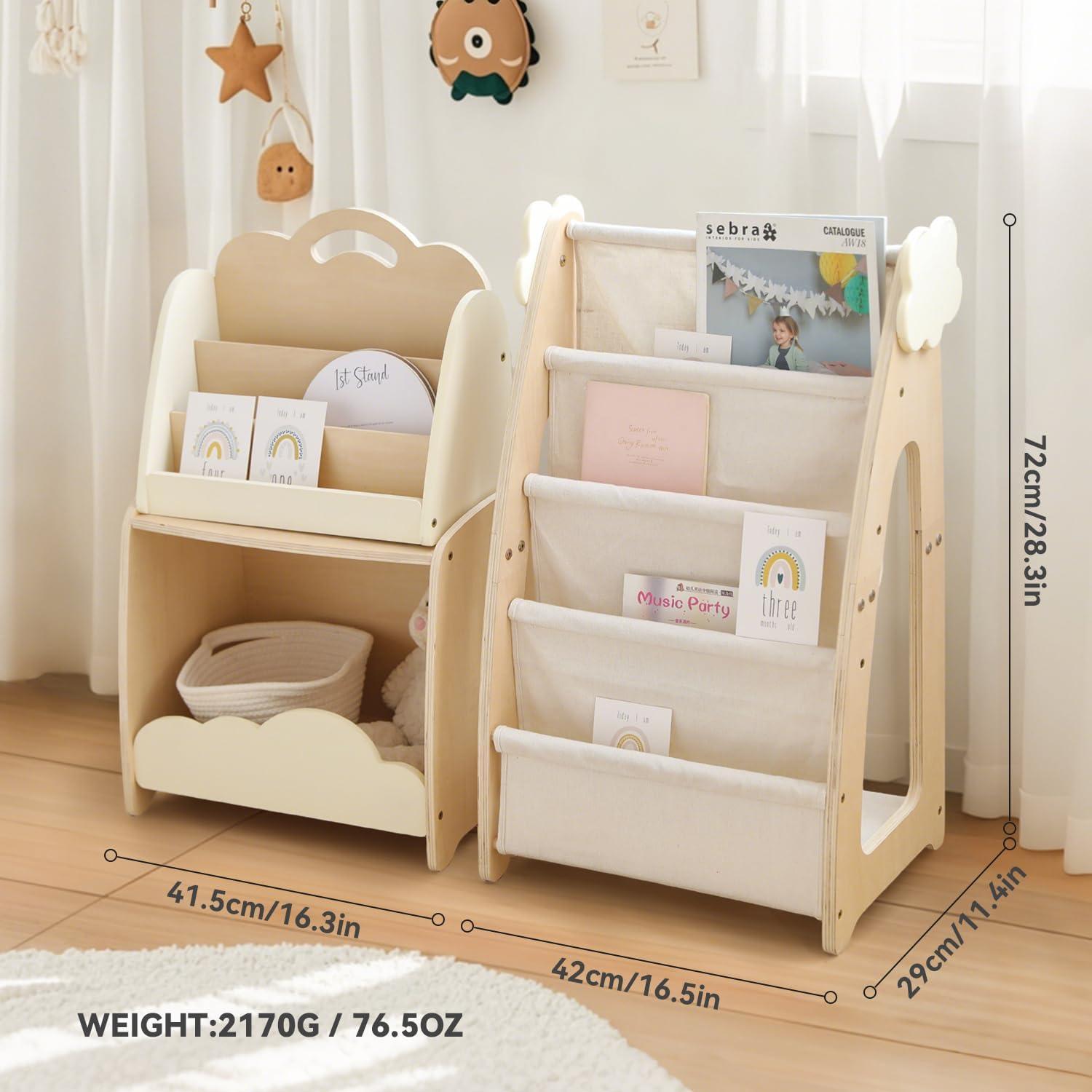 Estantería Modular para Niños Bopoobo 3 Piezas Madera Natural