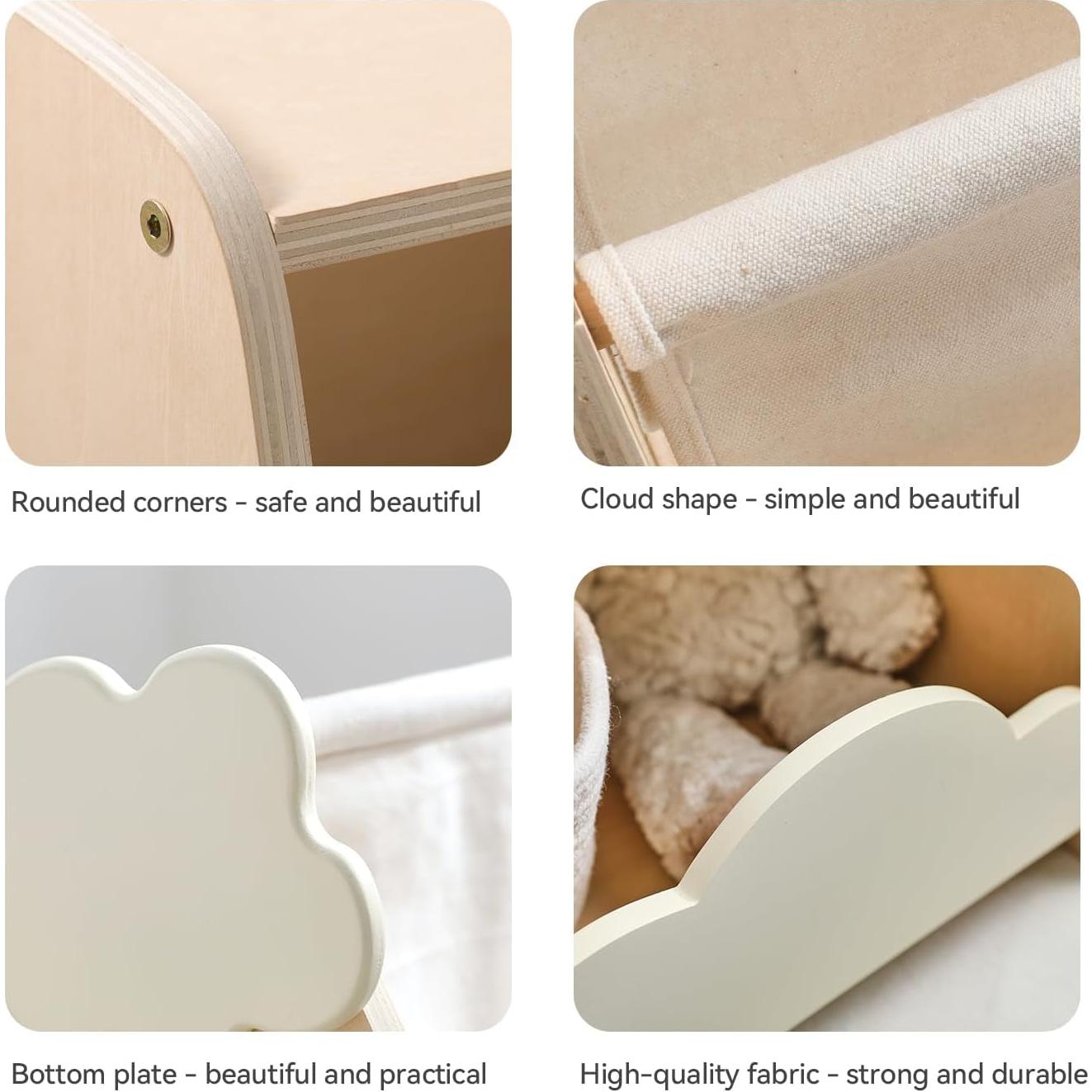 Estantería Modular para Niños Bopoobo 3 Piezas Madera Natural