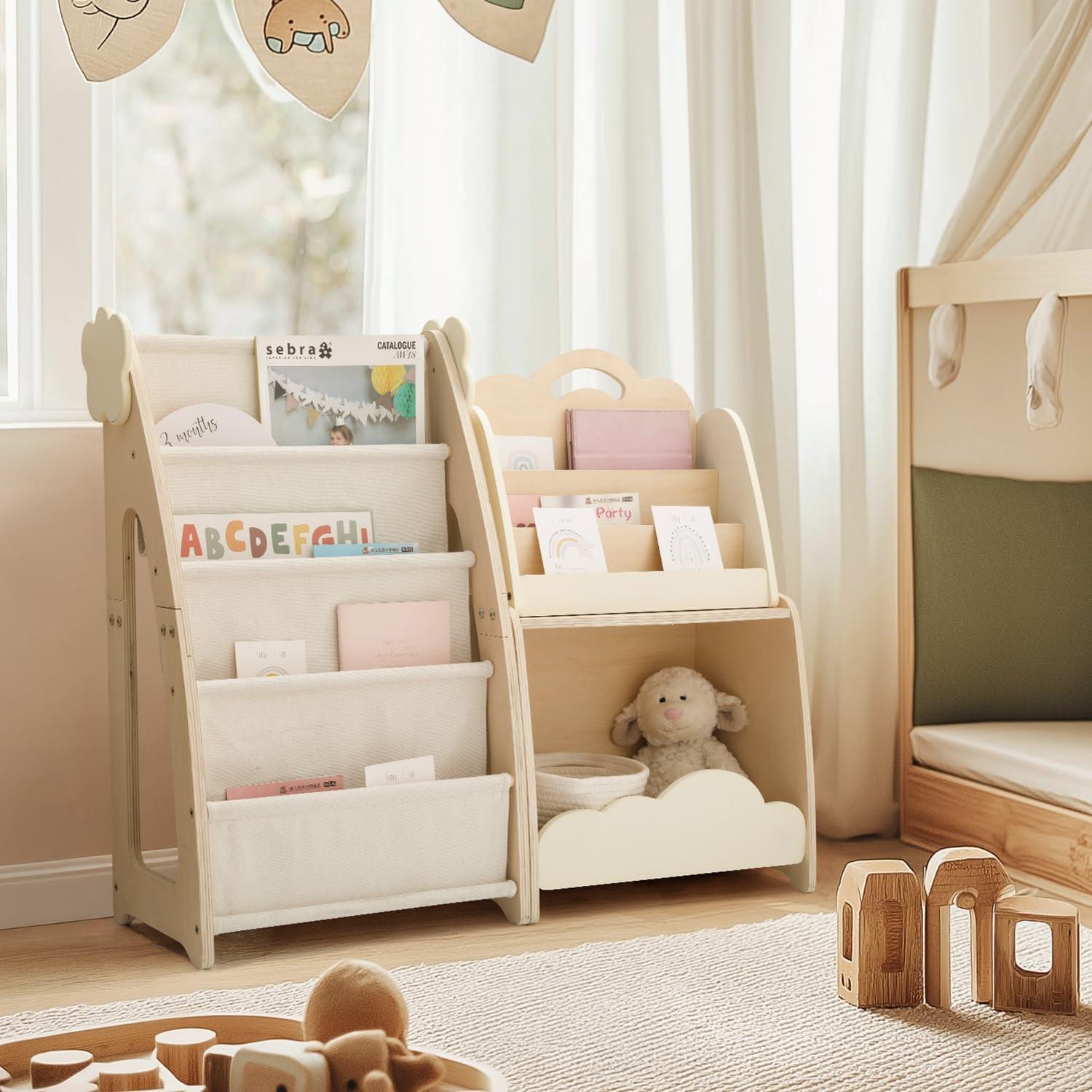 Estantería Modular para Niños Bopoobo 3 Piezas Madera Natural