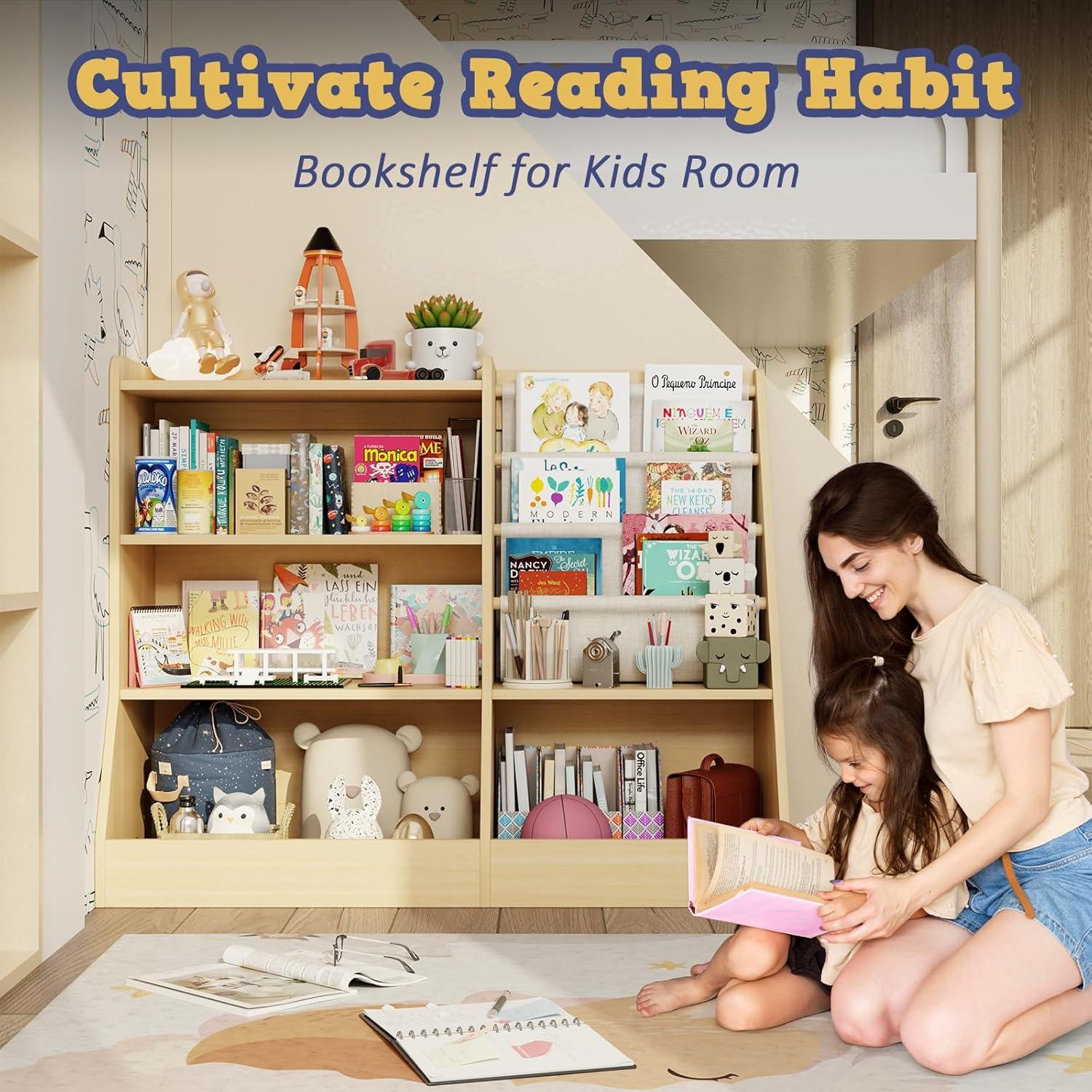 Estante de Libros para Niños IKALIFE 100 cm Natural