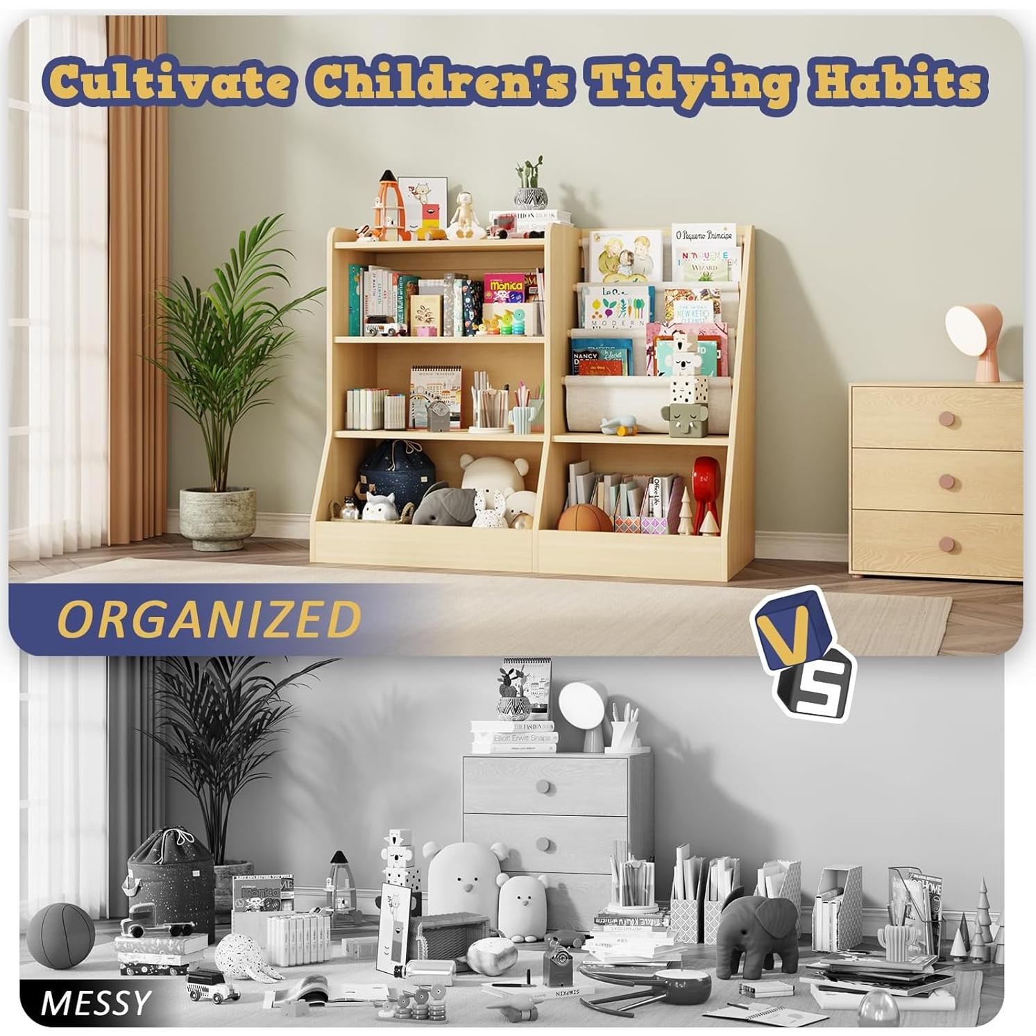 Estante de Libros para Niños IKALIFE 100 cm Natural