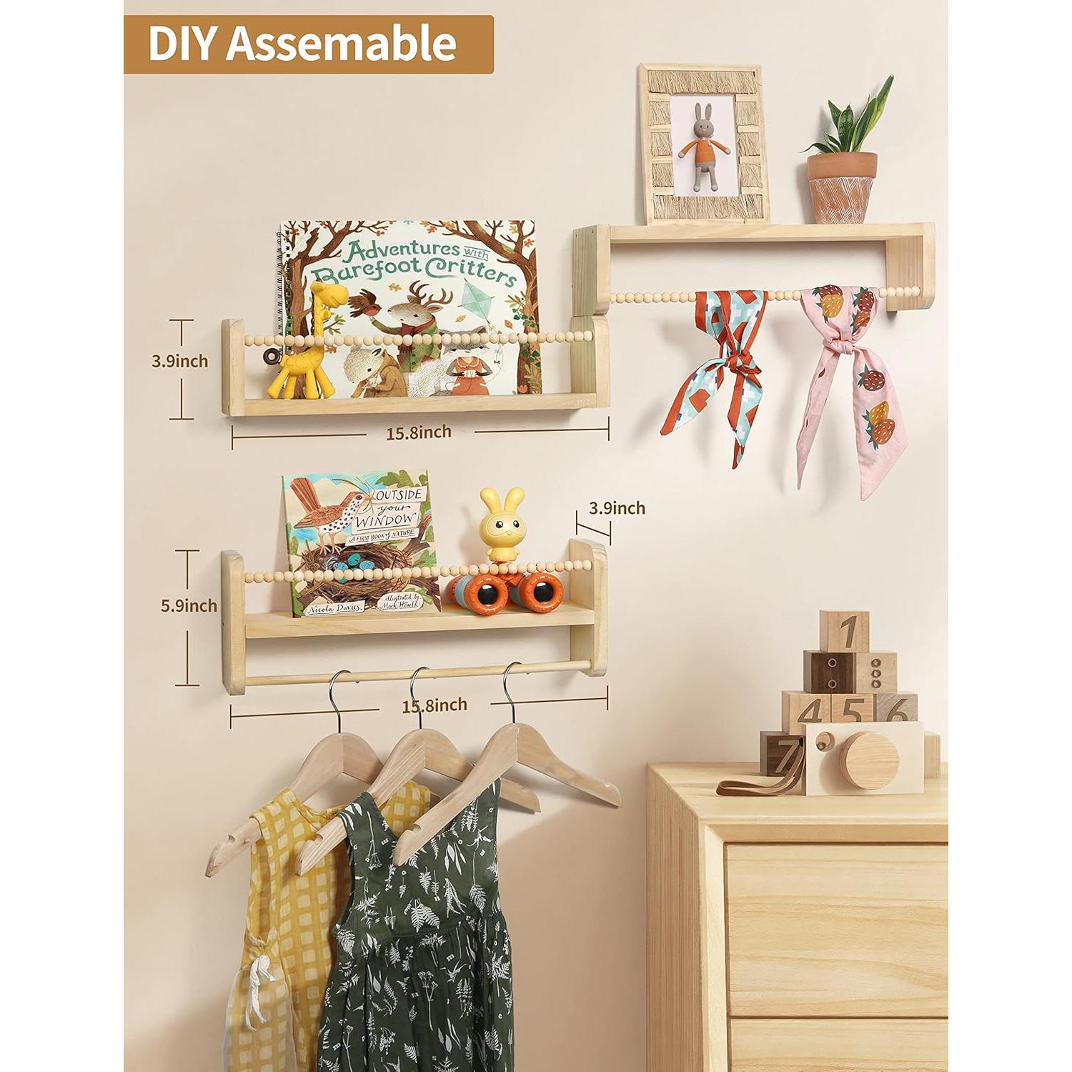 Estantes Flotantes de Madera Natural Maxpeuvon - Juego de 3