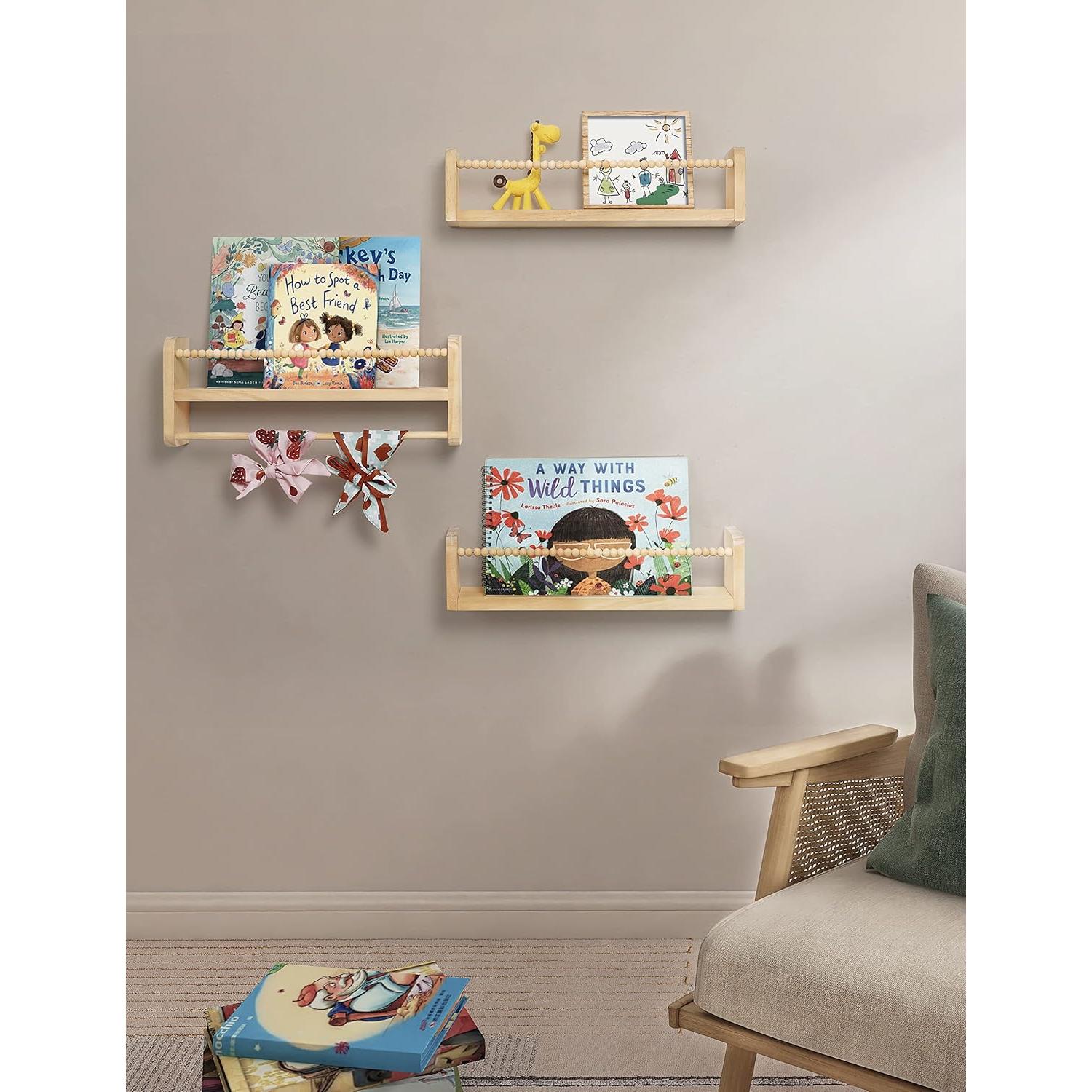 Estantes Flotantes de Madera Natural Maxpeuvon - Juego de 3