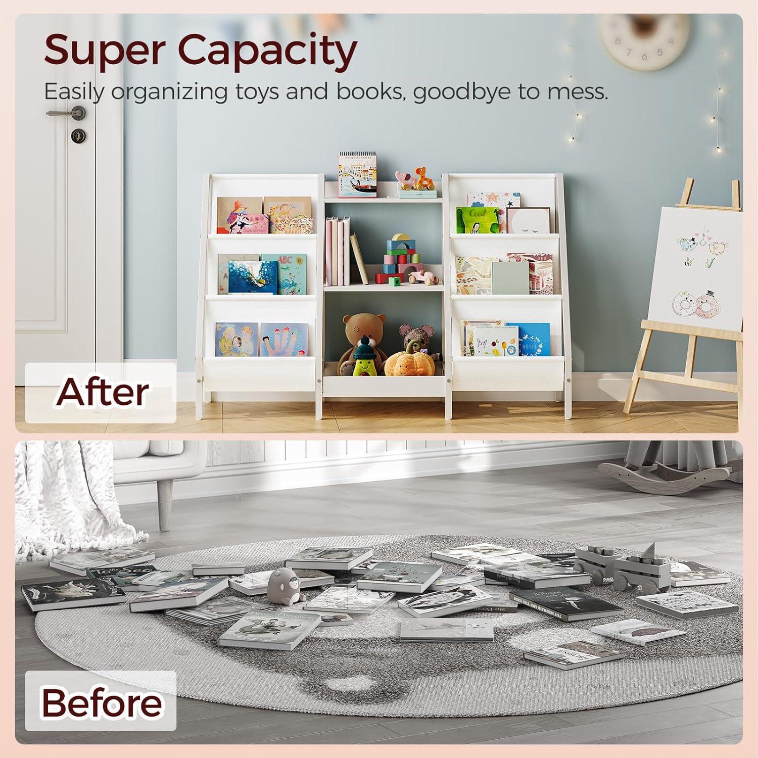 Estantería Infantil MAHANCRIS 3 Niveles Blanco Almacenamiento