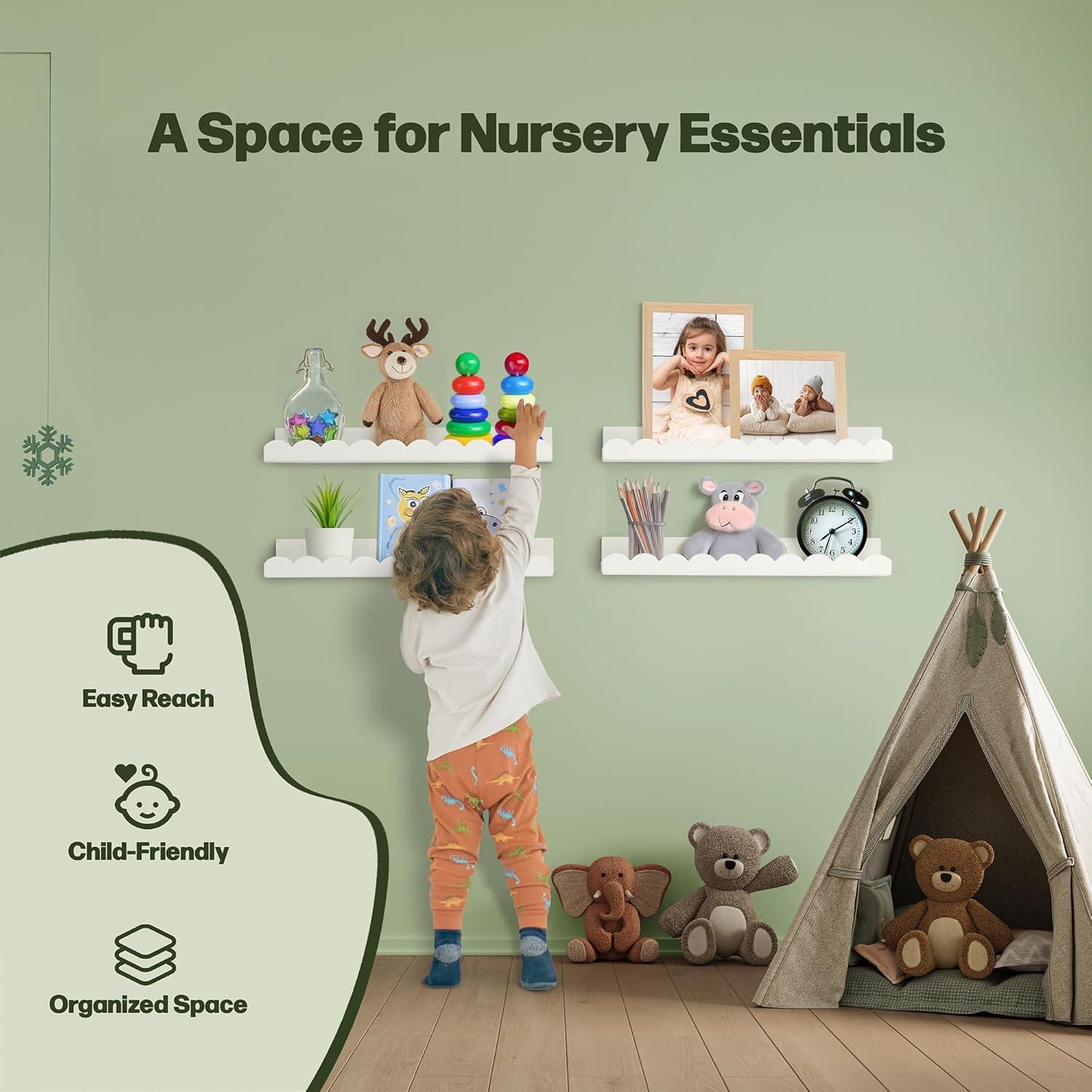 Juego de 4 Estantes Flotantes Blancos Green Goods 39.62 cm