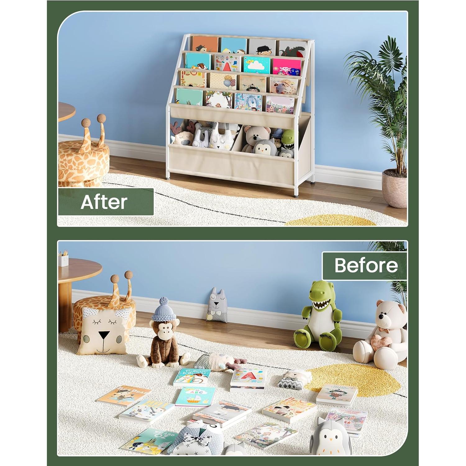 Estantería para Niños CHOEZON 4 Niveles Beige Almacenamiento