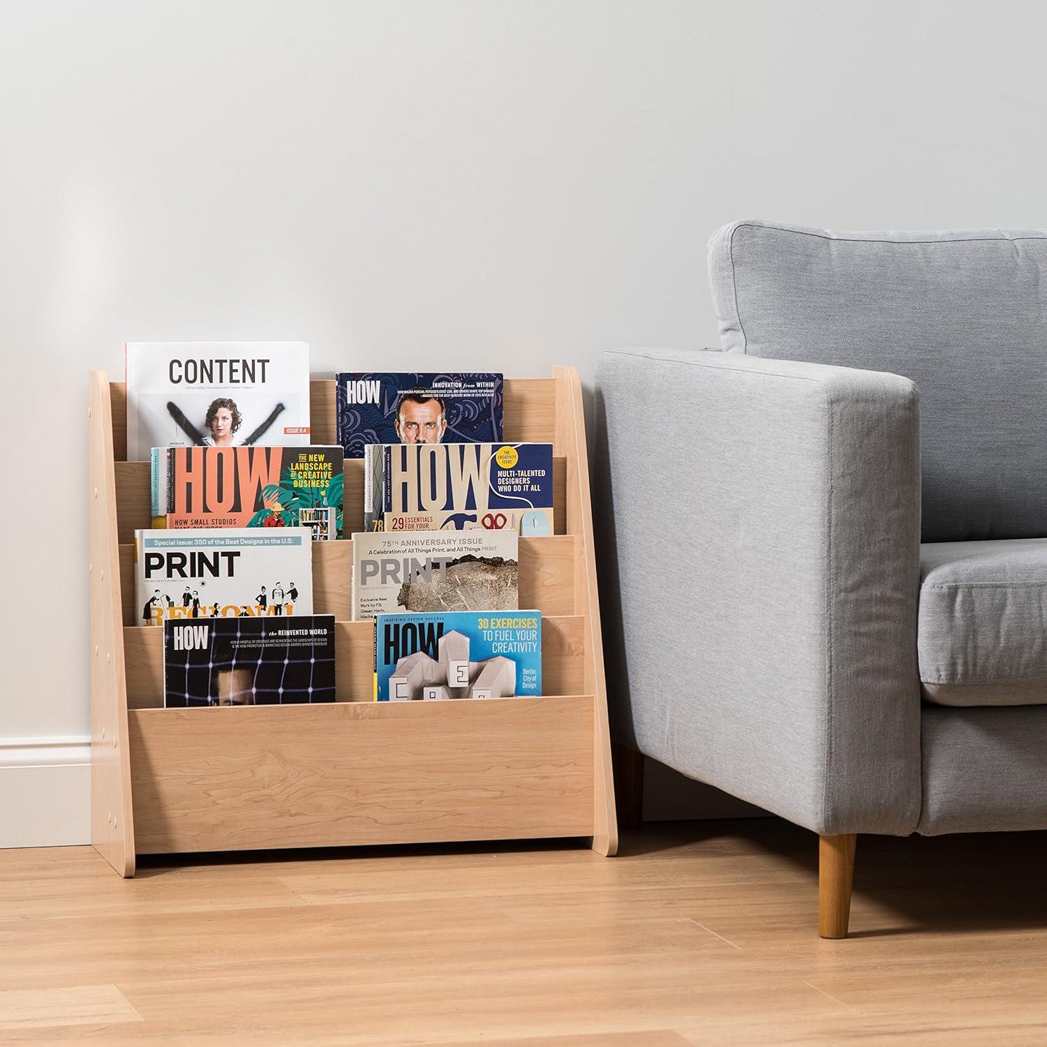 Soporte de Revistas de Madera IRIS USA 4 Niveles Marrón Claro