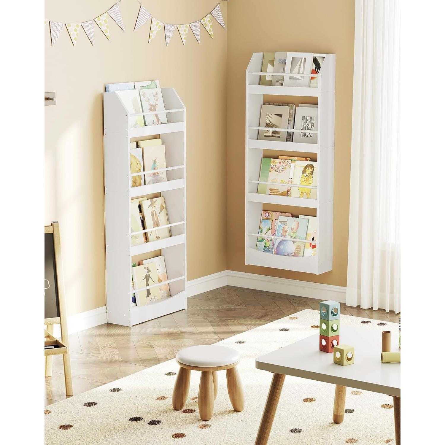 Estantería Infantil Montada en Pared CHOEZON 4 Niveles Blanca