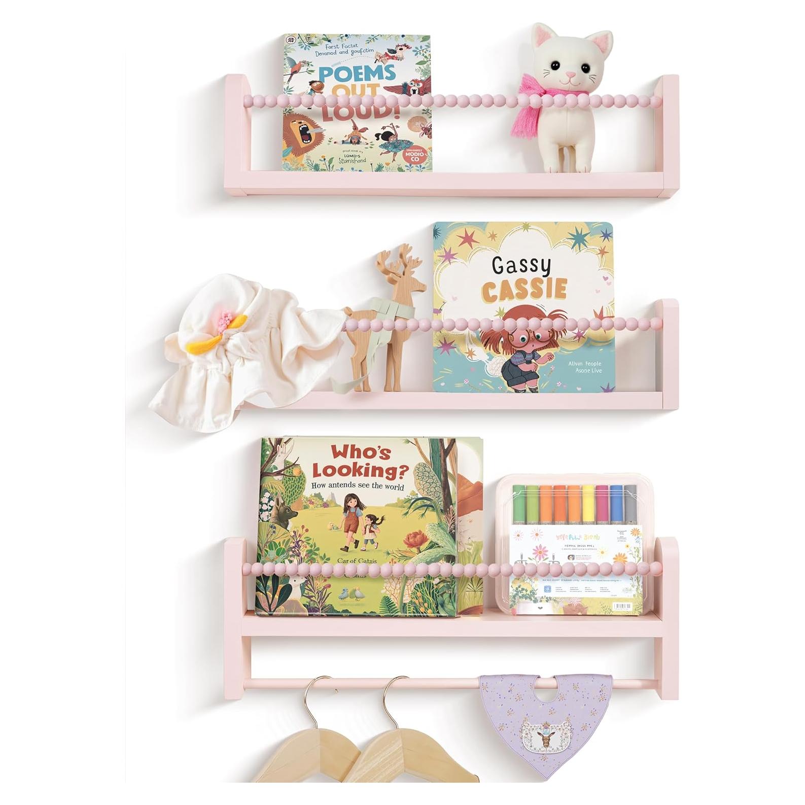 Estantería Flotante Rosa Mazjoaru - Juego de 3 Unidades 40.6 cm