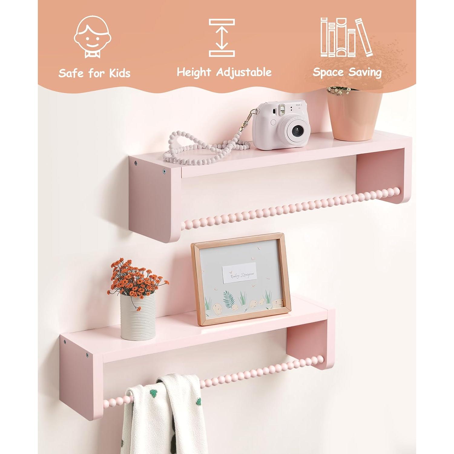 Estantería Flotante Rosa Mazjoaru - Juego de 3 Unidades 40.6 cm