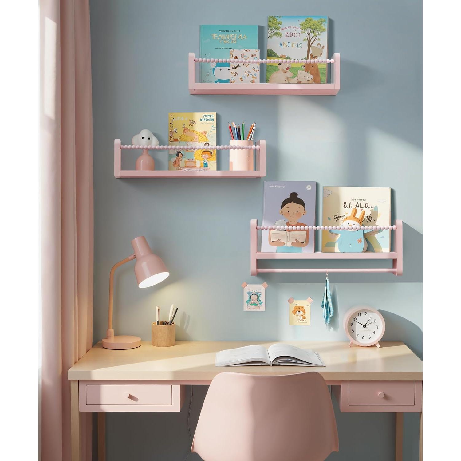 Estantería Flotante Rosa Mazjoaru - Juego de 3 Unidades 40.6 cm