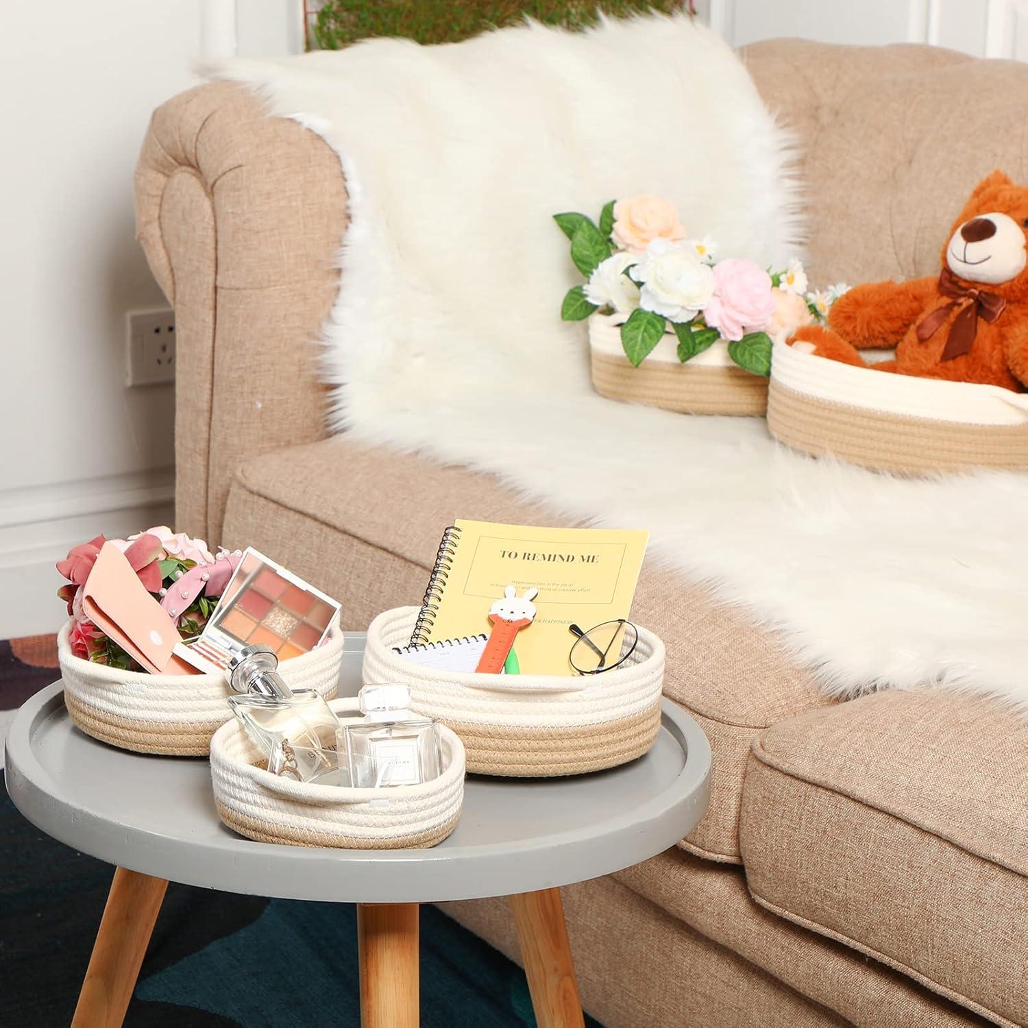 Cestas Organizadoras de Algodón Sieral - 10 Piezas Redondas