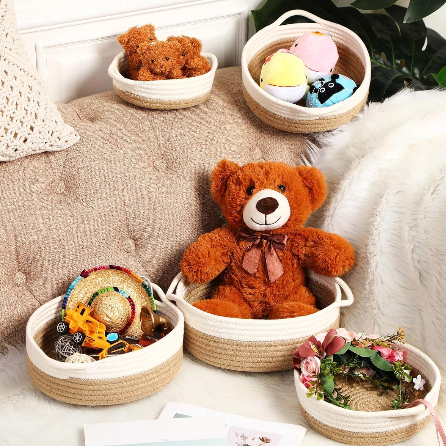 Cestas Organizadoras de Algodón Sieral - 10 Piezas Redondas