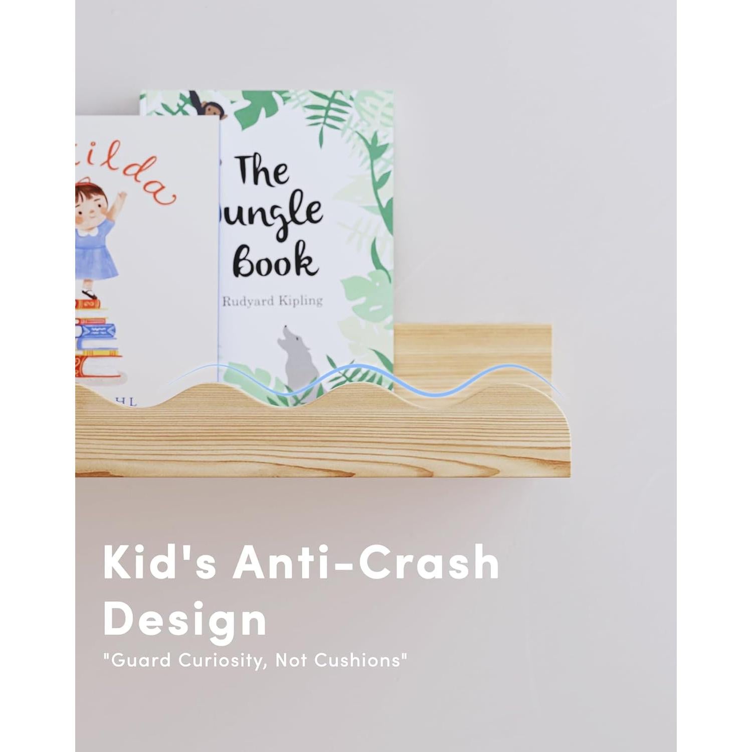 Juego de 4 estanterías flotantes de madera Seocry para guardería