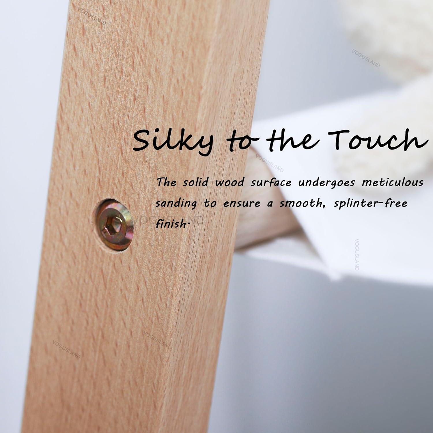 Perchero Infantil VOGUSLAND con Estante, Haya Natural, 75x37x102 cm