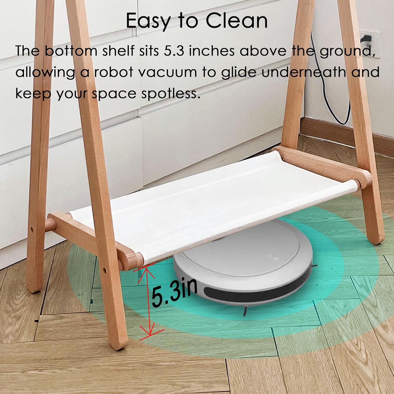 Perchero Infantil VOGUSLAND con Estante, Haya Natural, 75x37x102 cm