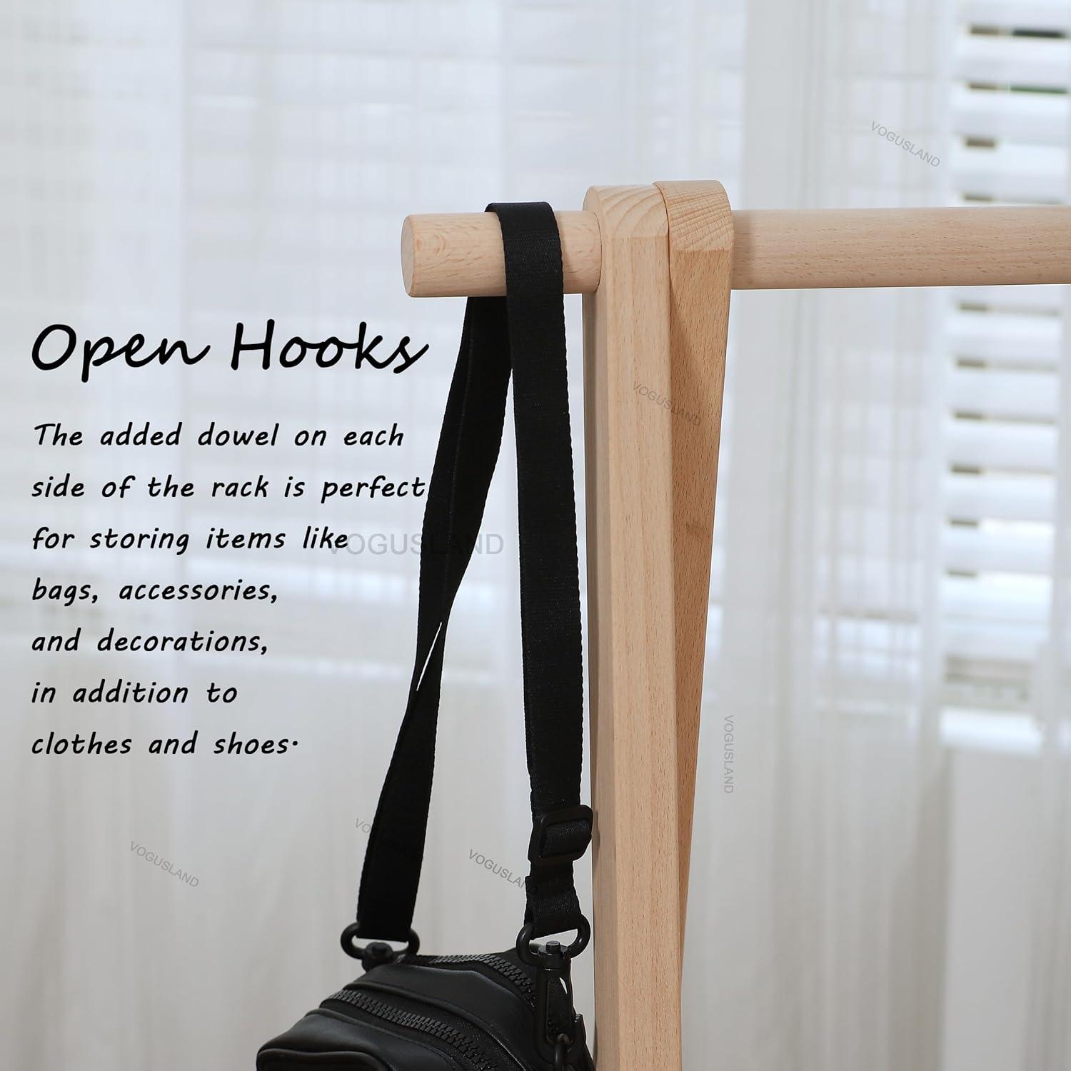 Perchero Infantil VOGUSLAND con Estante, Haya Natural, 75x37x102 cm