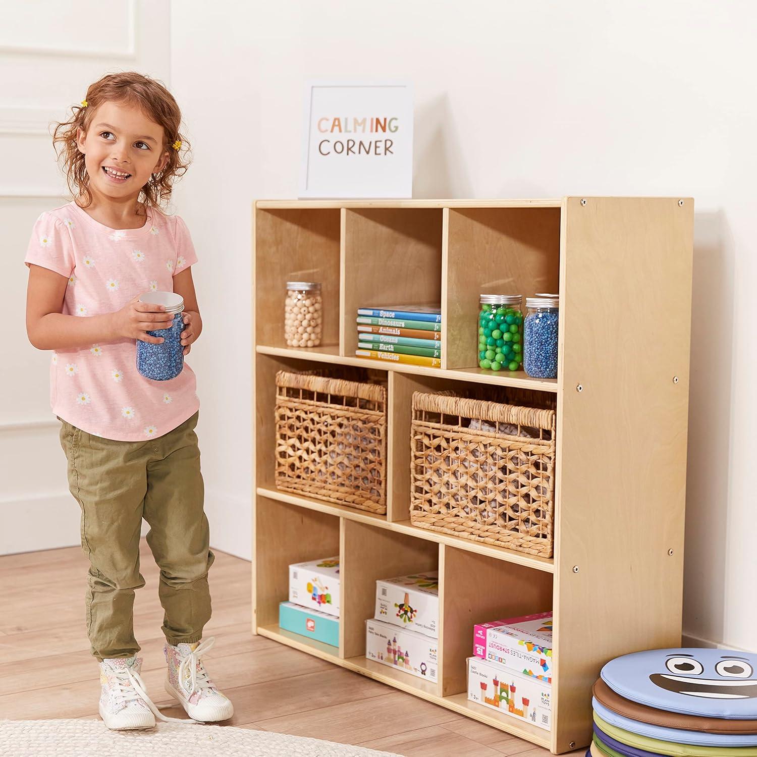 Gabinete de Almacenamiento ECR4Kids 8 Compartimentos Natural 91.4cm