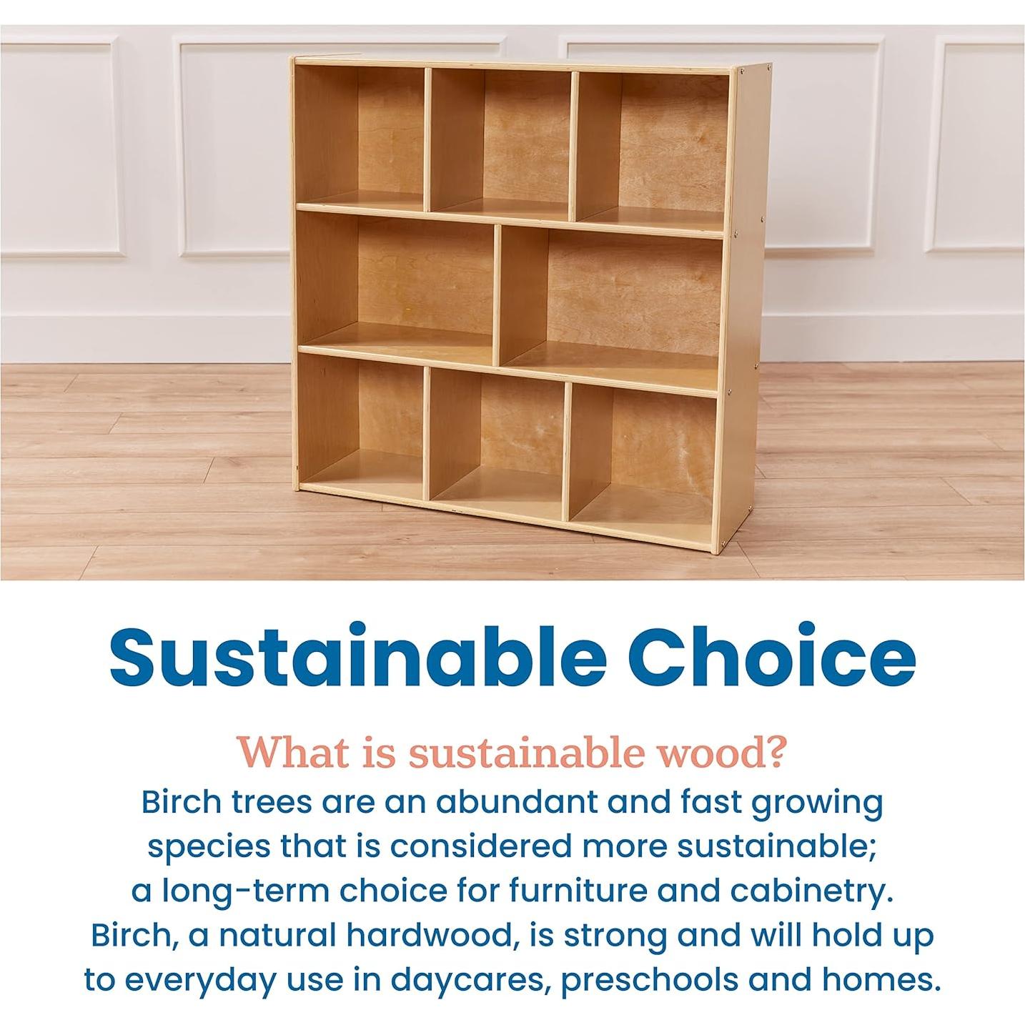 Gabinete de Almacenamiento ECR4Kids 8 Compartimentos Natural 91.4cm