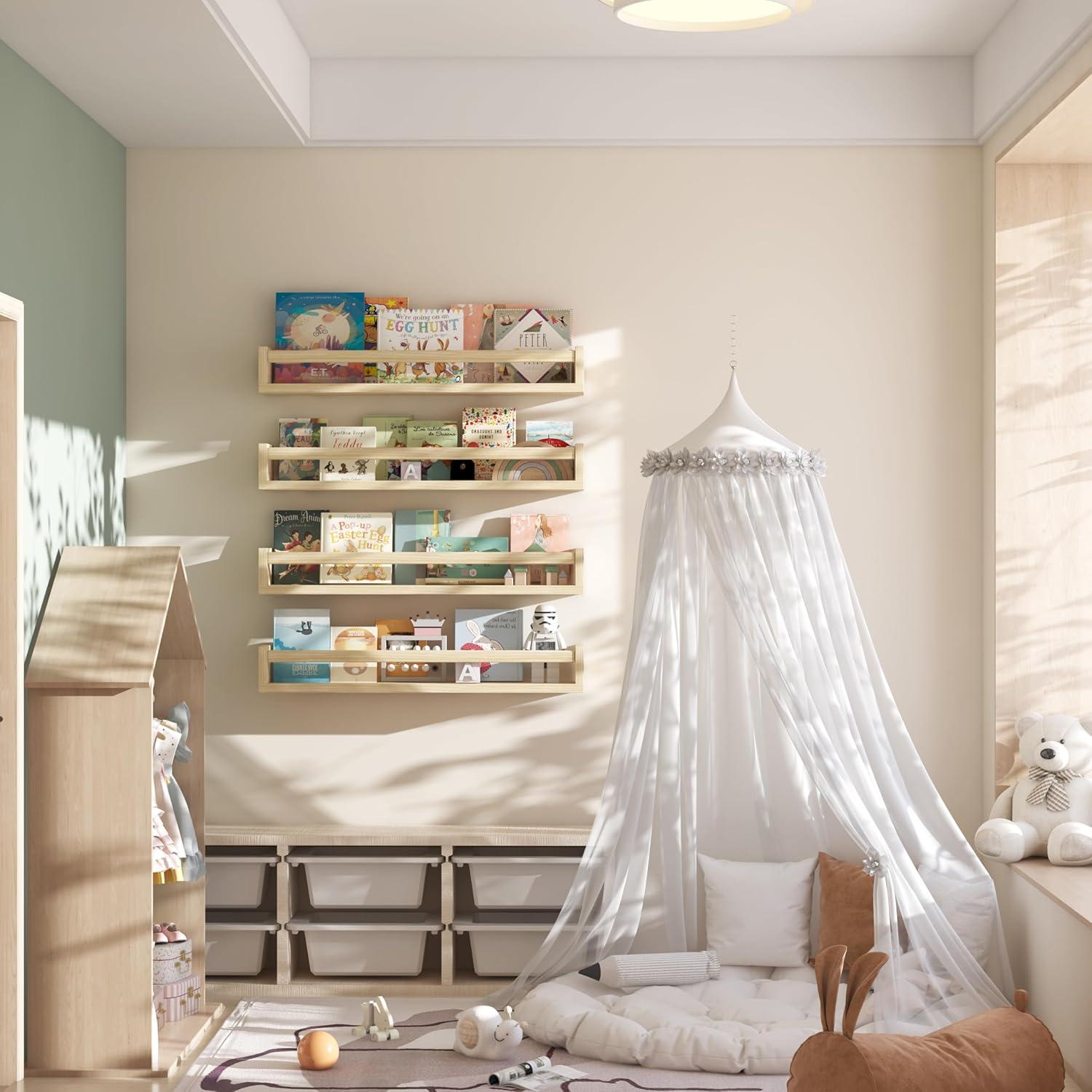 Estanterías Flotantes de Madera Onlysky para Guardería - 4 Unidades