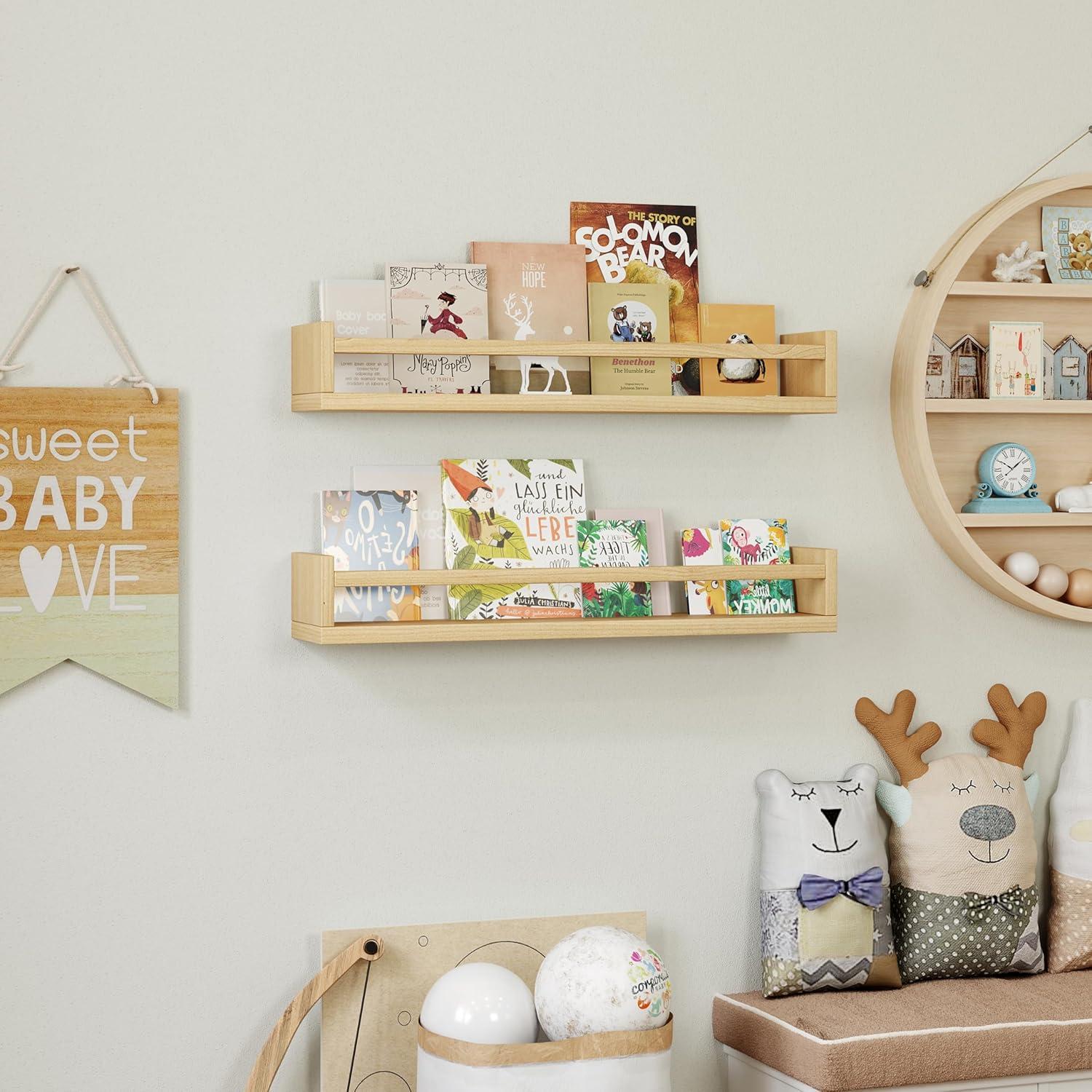 Estanterías Flotantes de Madera Onlysky para Guardería - 4 Unidades