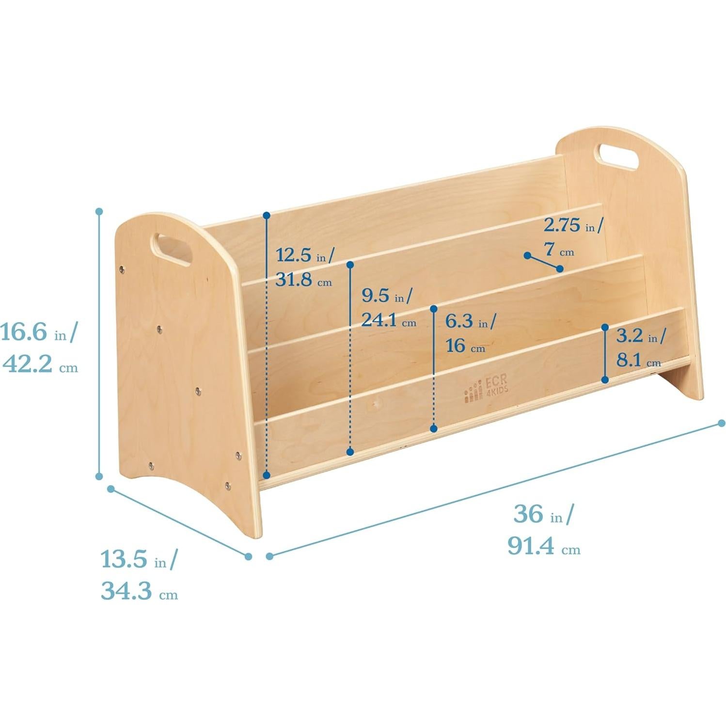 Expositor de Libros ECR4Kids 3 Estantes Natural para Niños