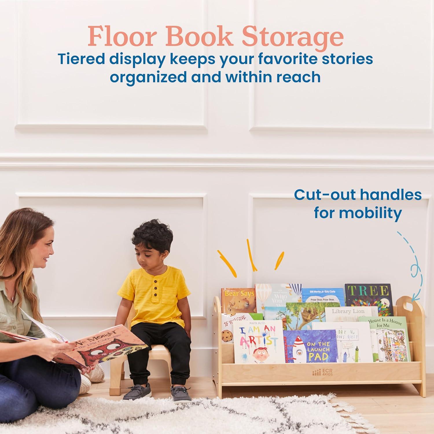 Expositor de Libros ECR4Kids 3 Estantes Natural para Niños