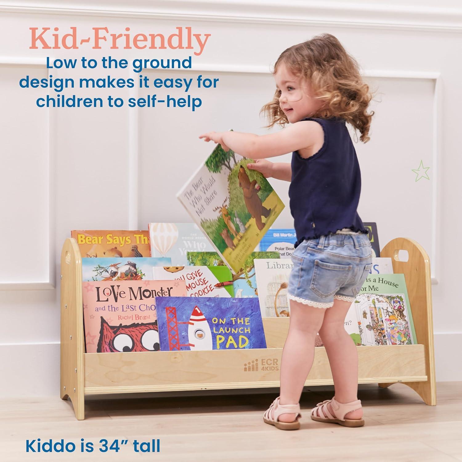 Expositor de Libros ECR4Kids 3 Estantes Natural para Niños