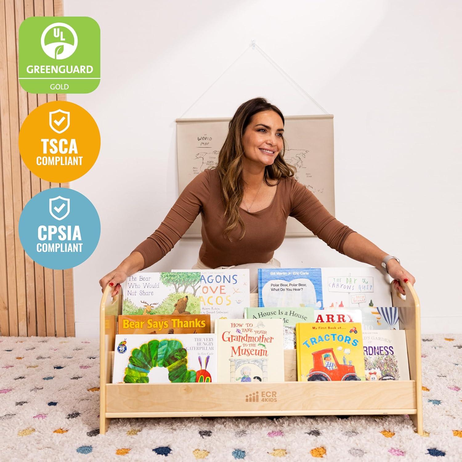 Expositor de Libros ECR4Kids 3 Estantes Natural para Niños