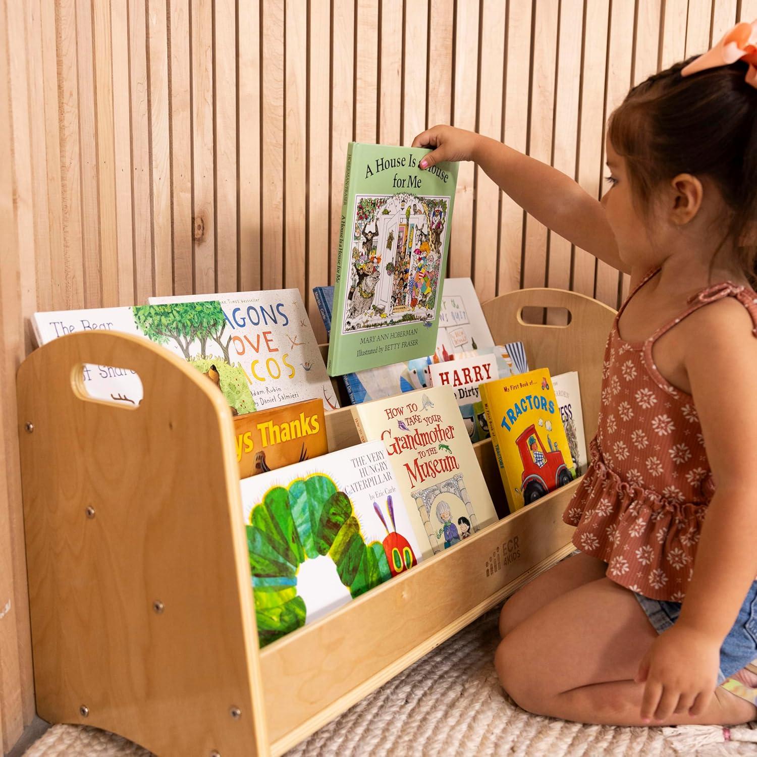 Expositor de Libros ECR4Kids 3 Estantes Natural para Niños
