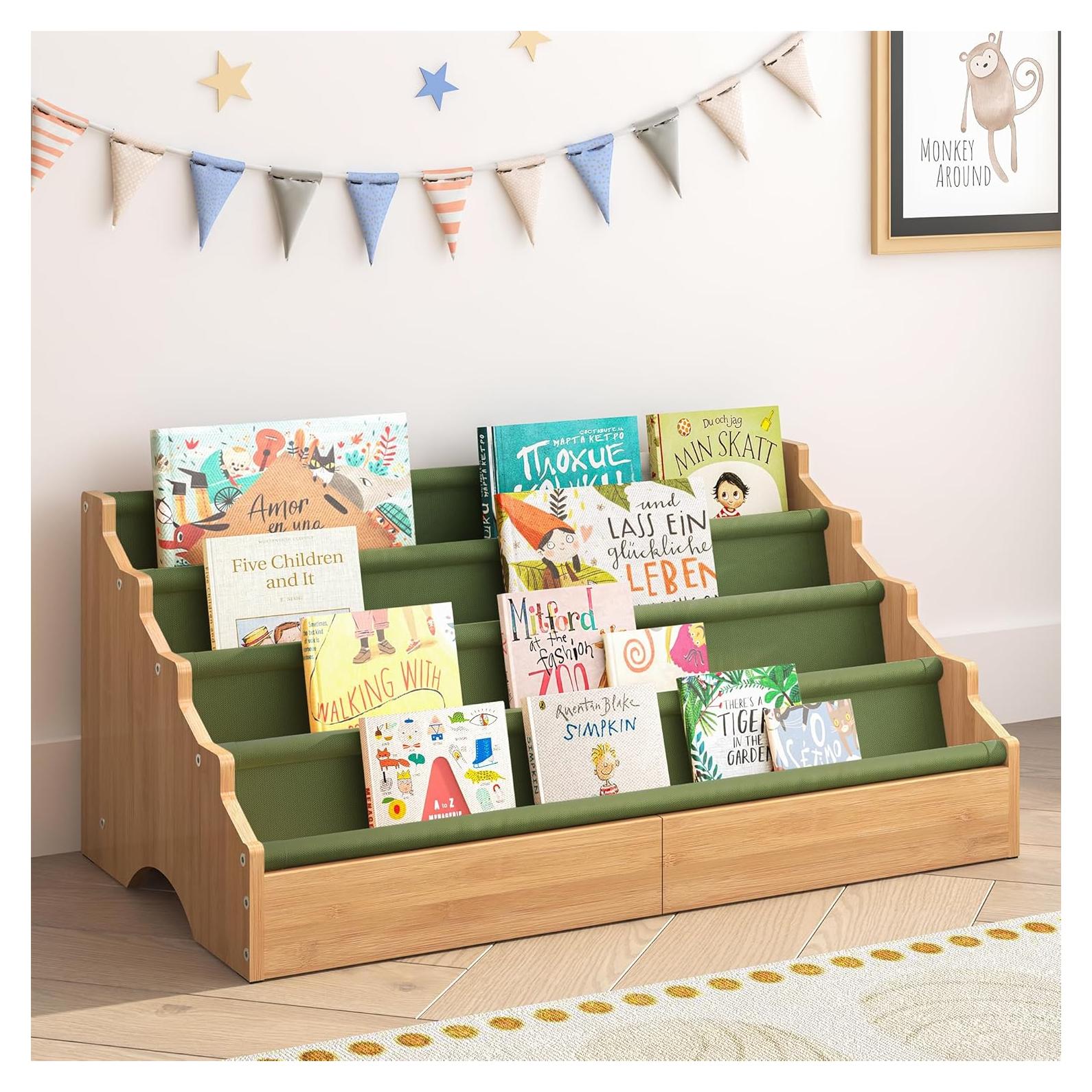 Estantería Montessori ELYKEN para Niños Verde 73.7x40.1 cm