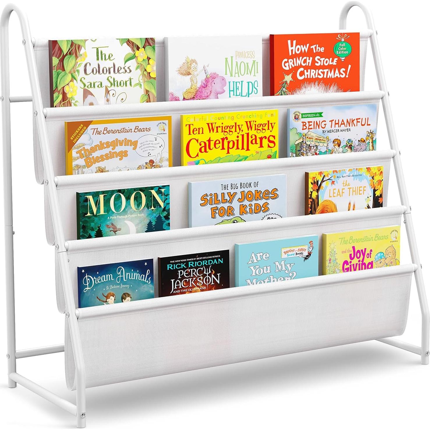 Estantería para Niños Tatub 4 Niveles Tela Oxford Blanca