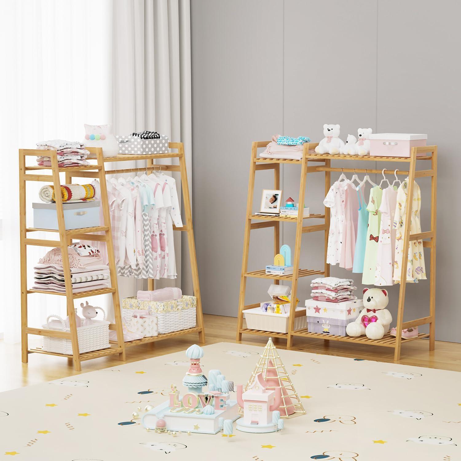 Perchero de Bambú para Niños BAMBOOHOMIE con 6 Estantes