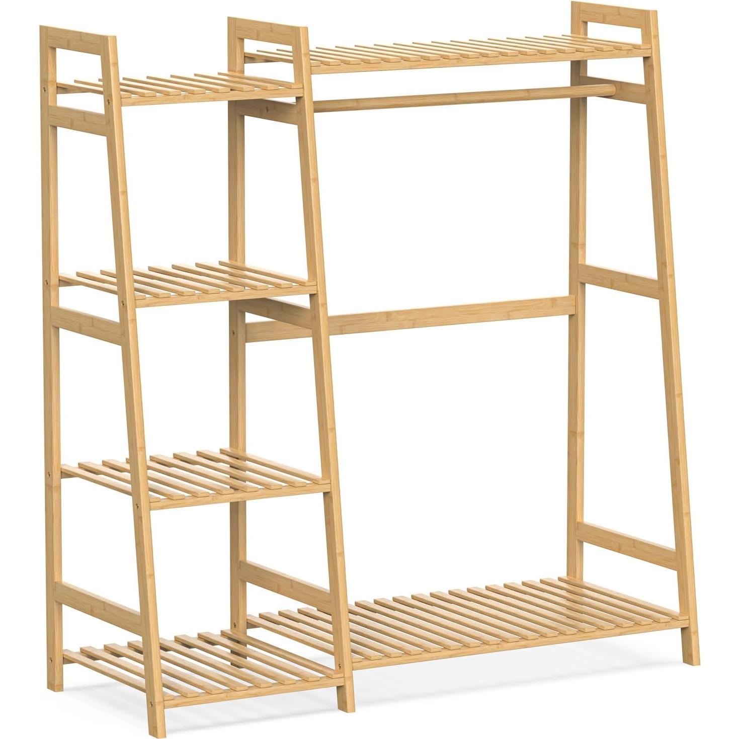 Perchero de Bambú para Niños BAMBOOHOMIE con 6 Estantes