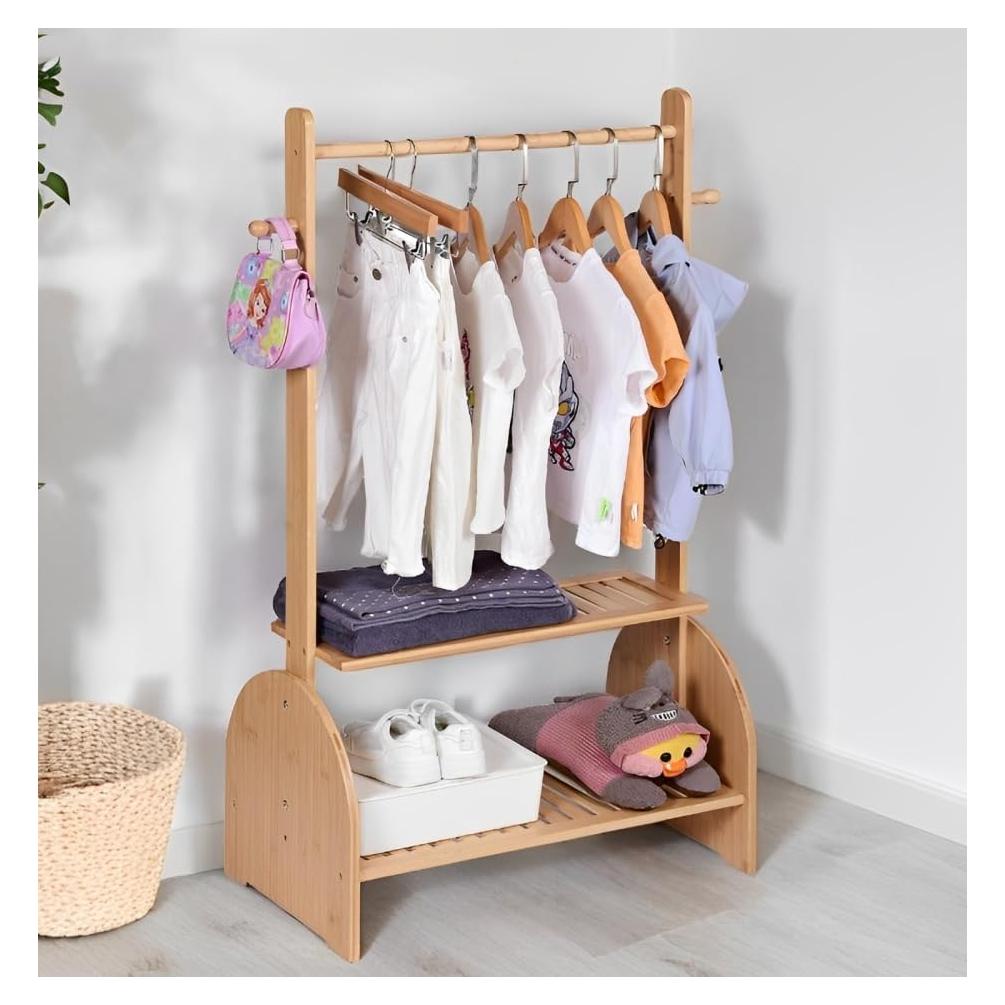 Perchero para Niños BAMBOOHOMIE con Varillas Ajustables 111 cm