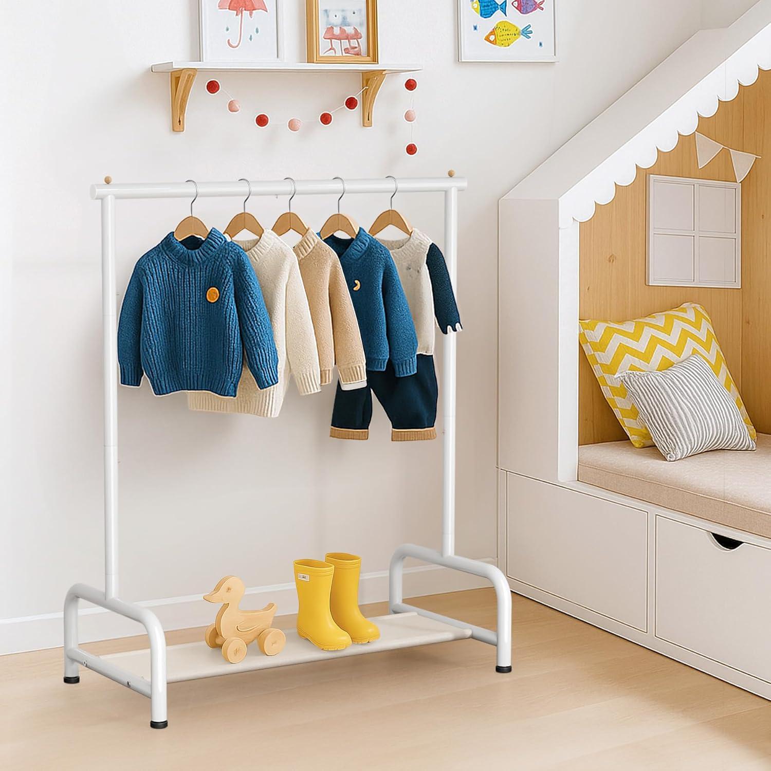 Rack de Ropa para Niños Sleeping Lamb Blanco 81.3x38.1x114.3 cm