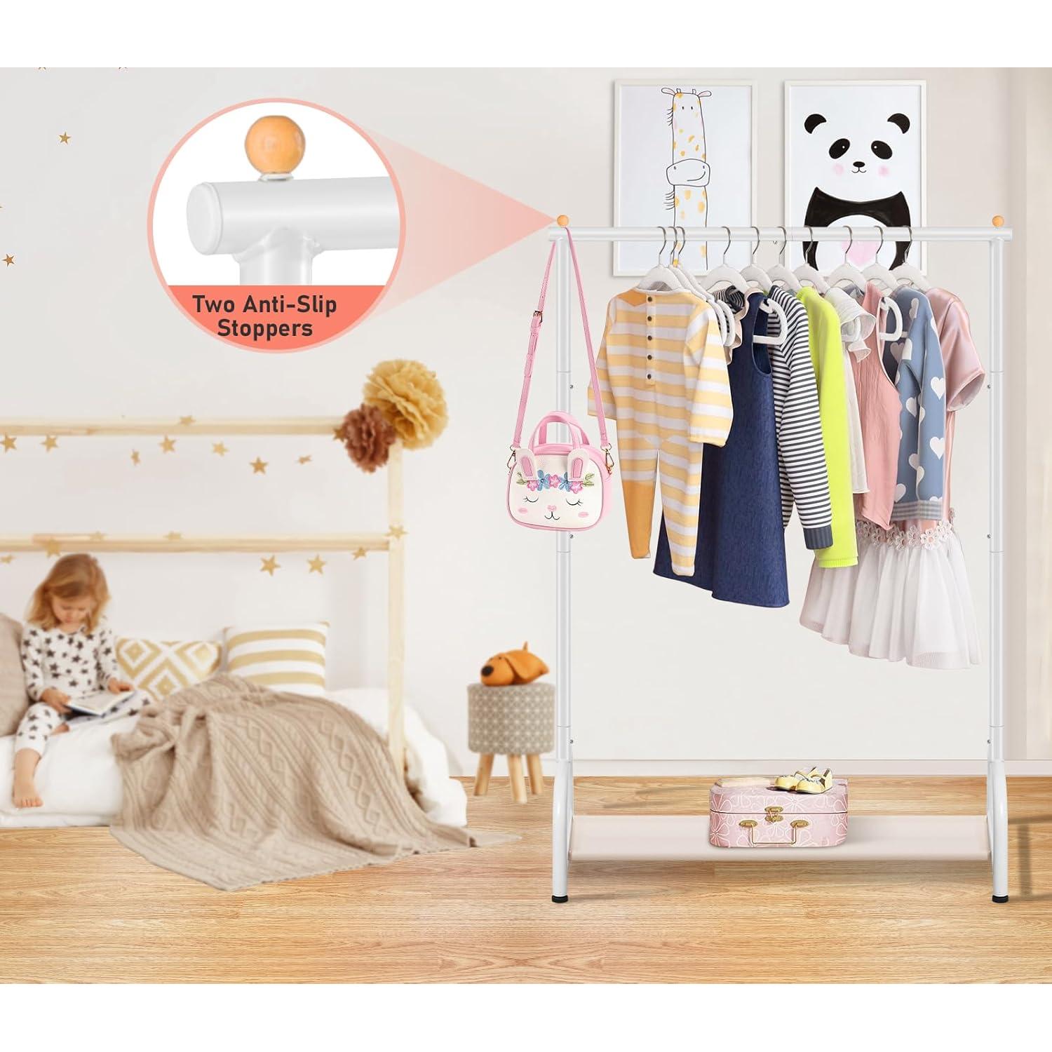 Rack de Ropa para Niños Sleeping Lamb Blanco 81.3x38.1x114.3 cm