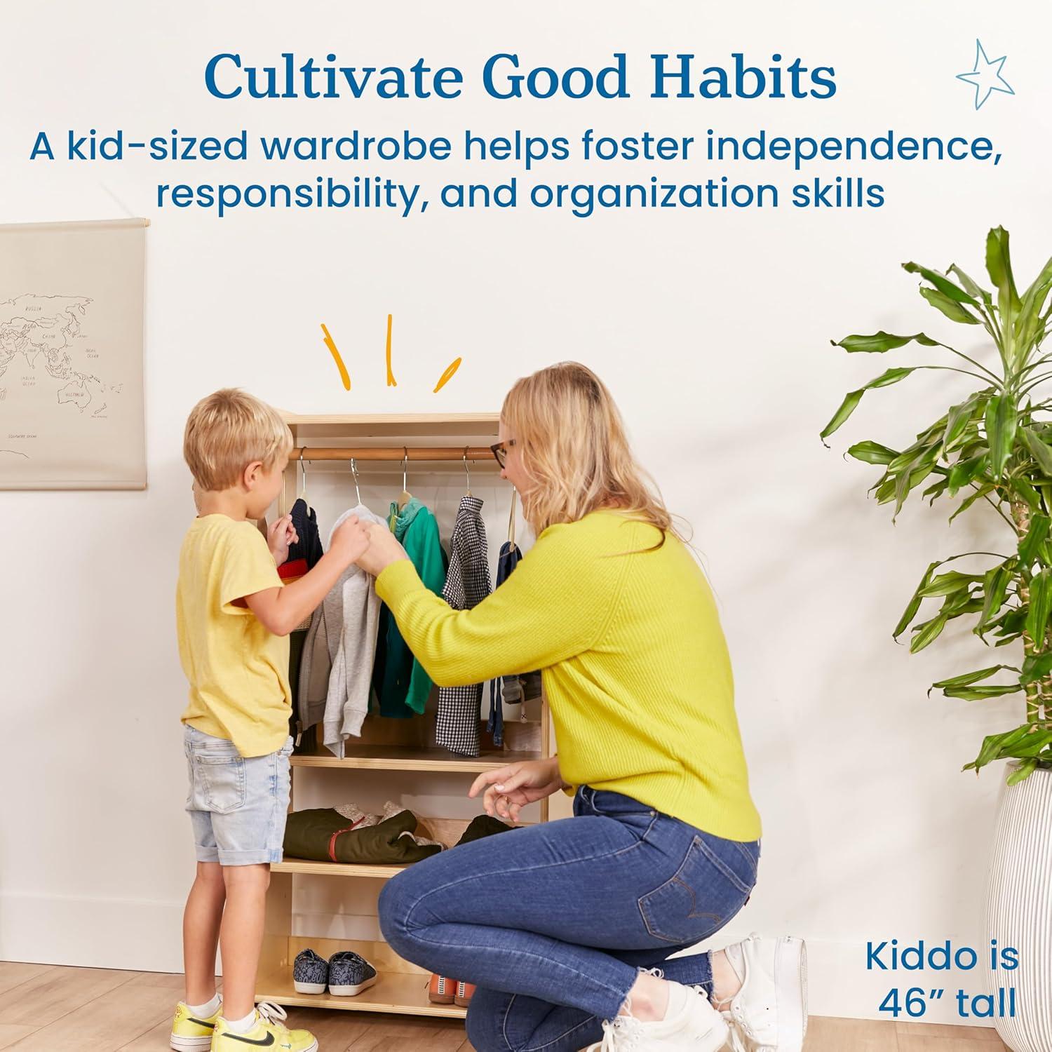 Perchero Infantil ECR4Kids TrendiTot Madera Natural 63cm