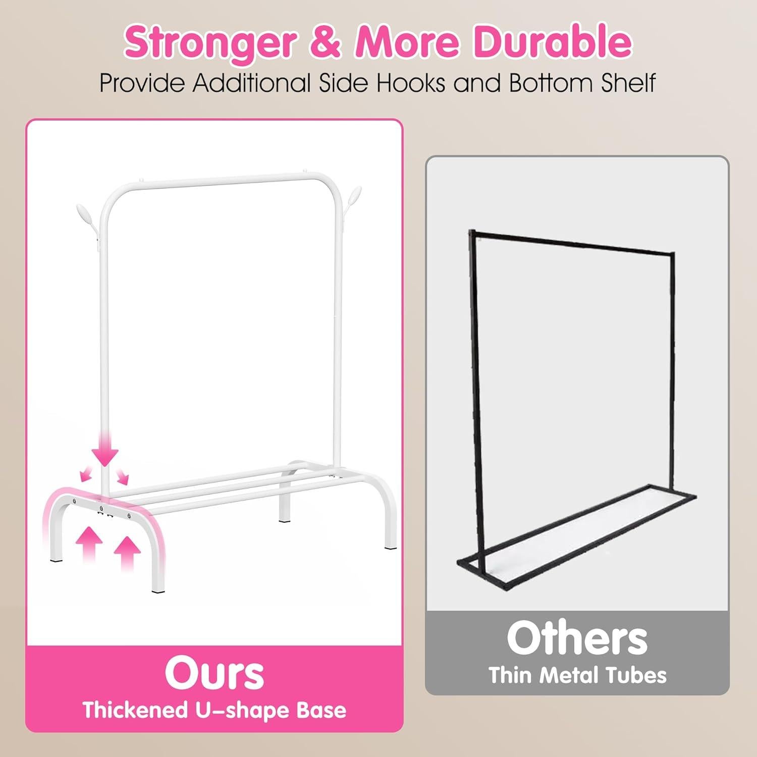 Perchero Infantil FLOUREE Blanco con Estante y Ganchos