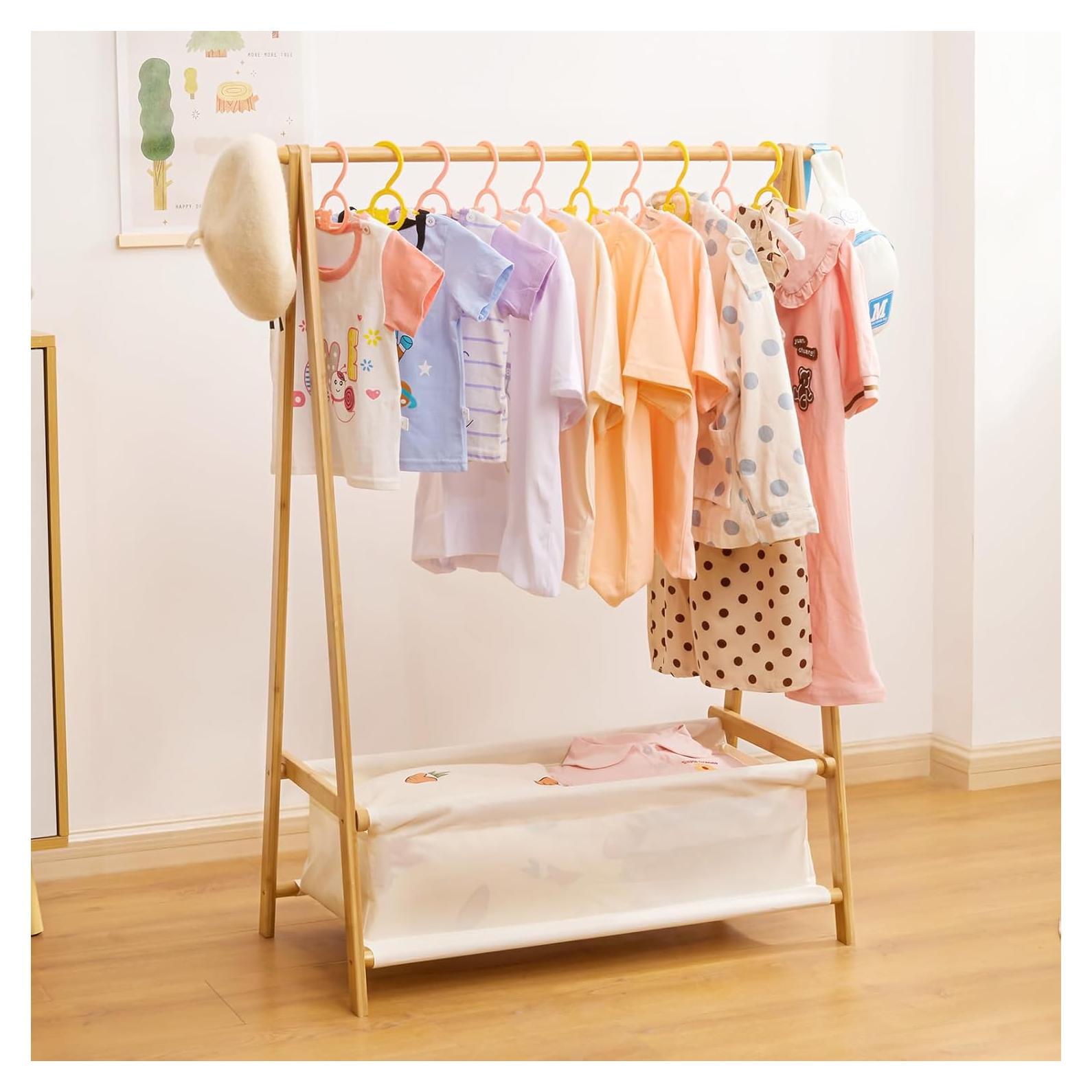 Perchero Infantil Plegable Cozivolife de Bambú Natural 106 cm