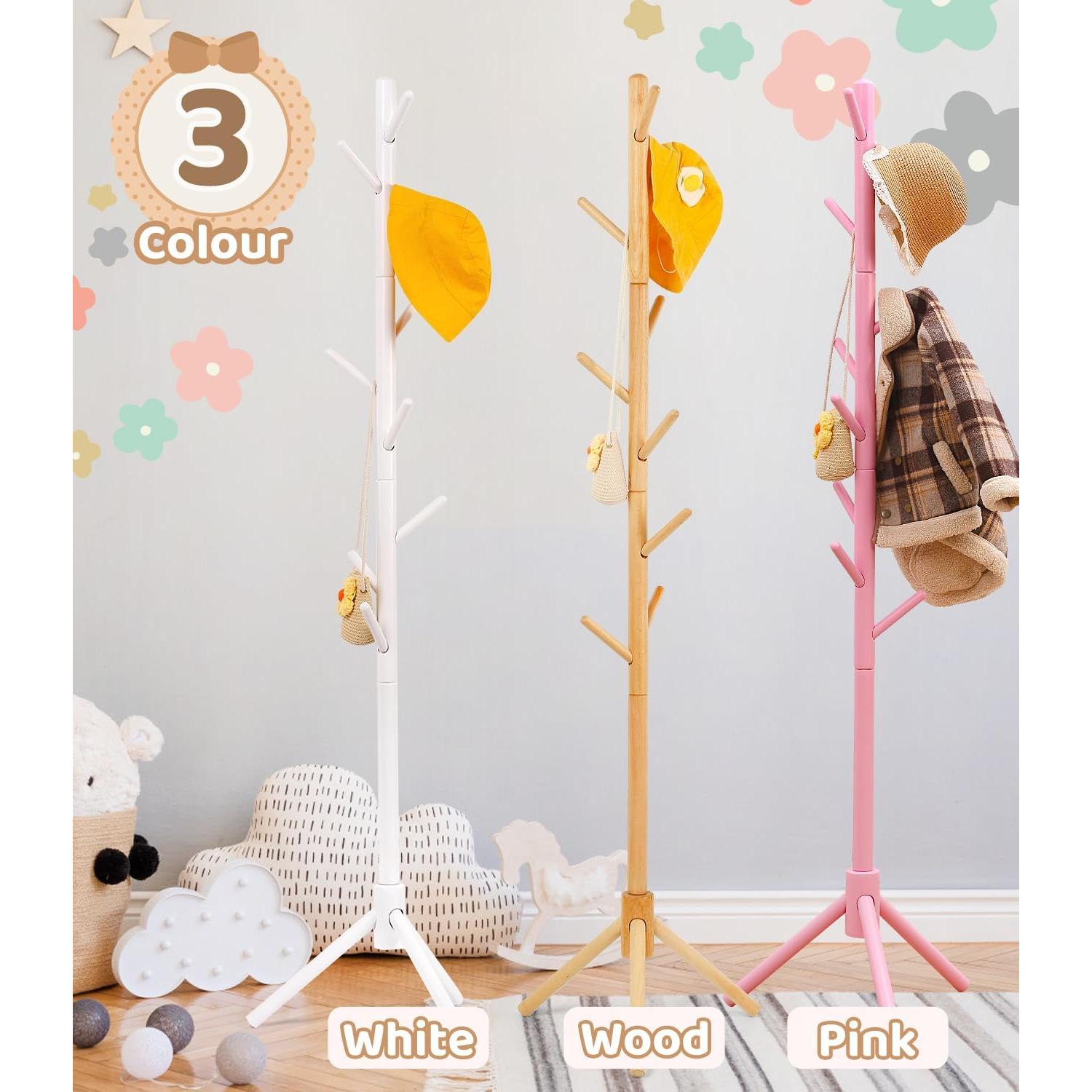 Perchero Infantil Relquorax de Madera de Haya Ajustable 9 Ganchos