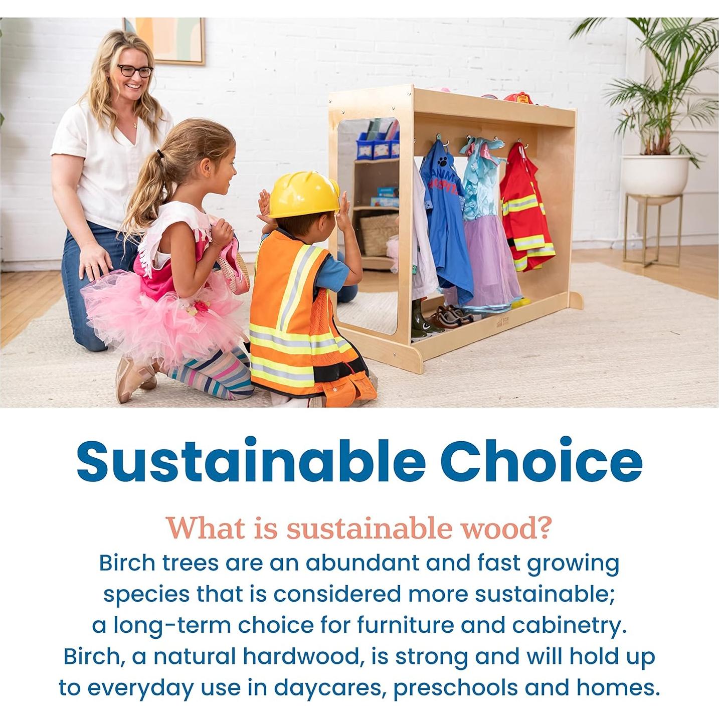 Isla de Disfraces ECR4Kids Natural - Organizador Infantil 115.8 cm