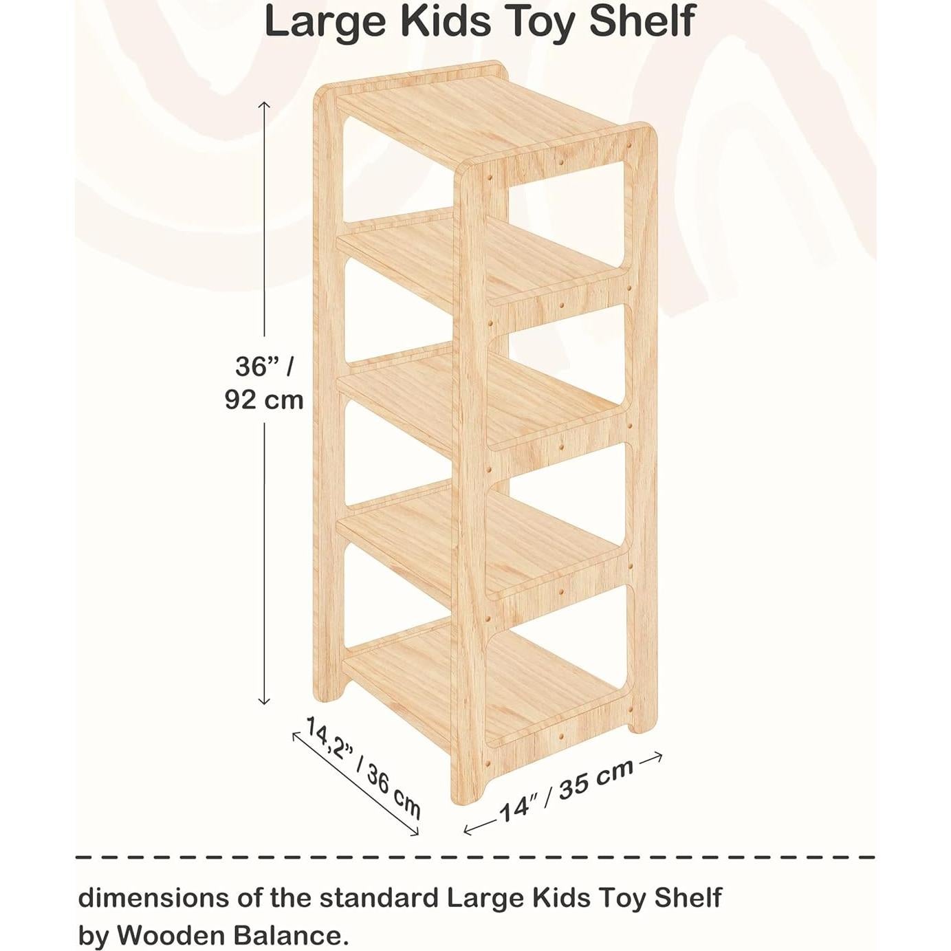 Estante de Juguetes Grande y Perchero de Madera Montessori