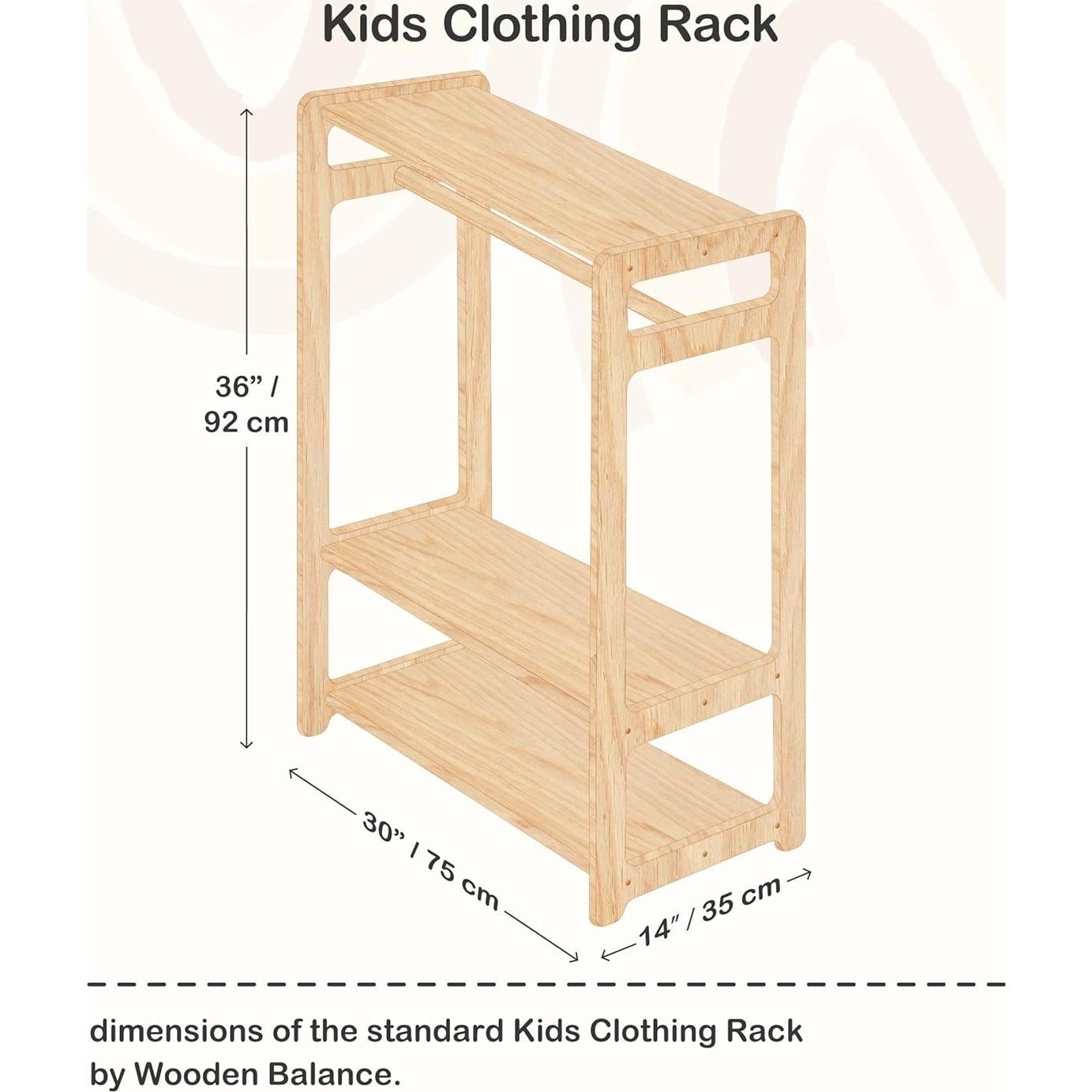 Estante de Juguetes Grande y Perchero de Madera Montessori
