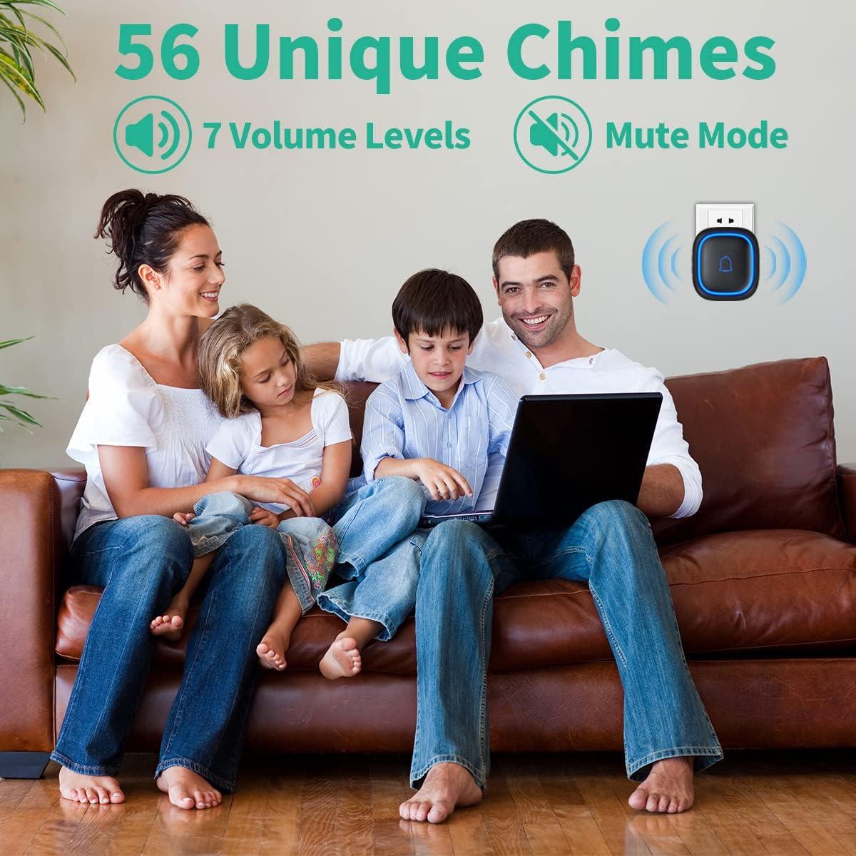 Timbre Inalámbrico LetsWill LDB-C11 IP66 115dB 56 Melodías