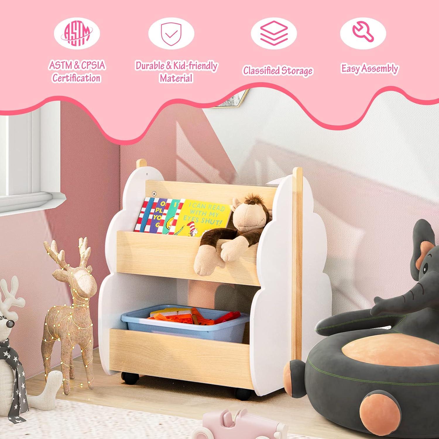 Estantería para Niños Costzon 2 Niveles Madera Natural