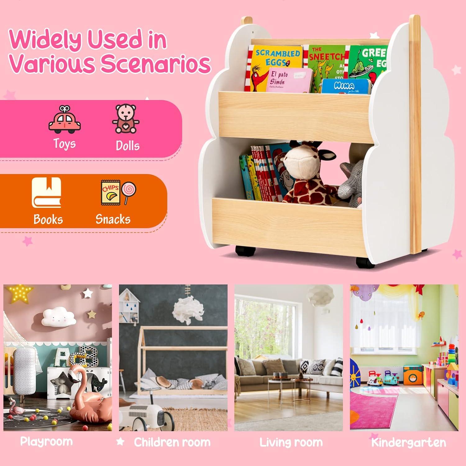 Estantería para Niños Costzon 2 Niveles Madera Natural